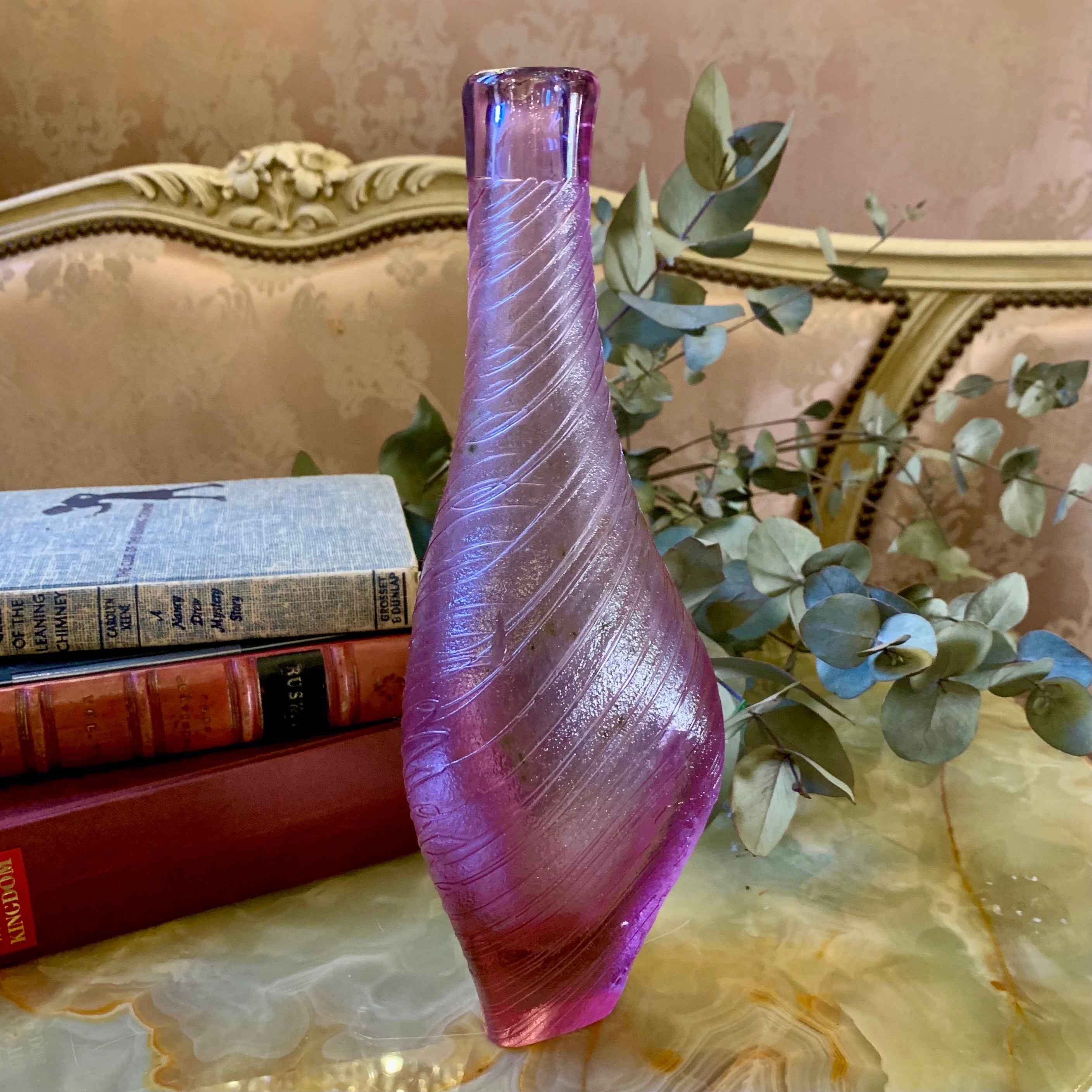 Stunning Textured Magenta Murano Vase - SOLD