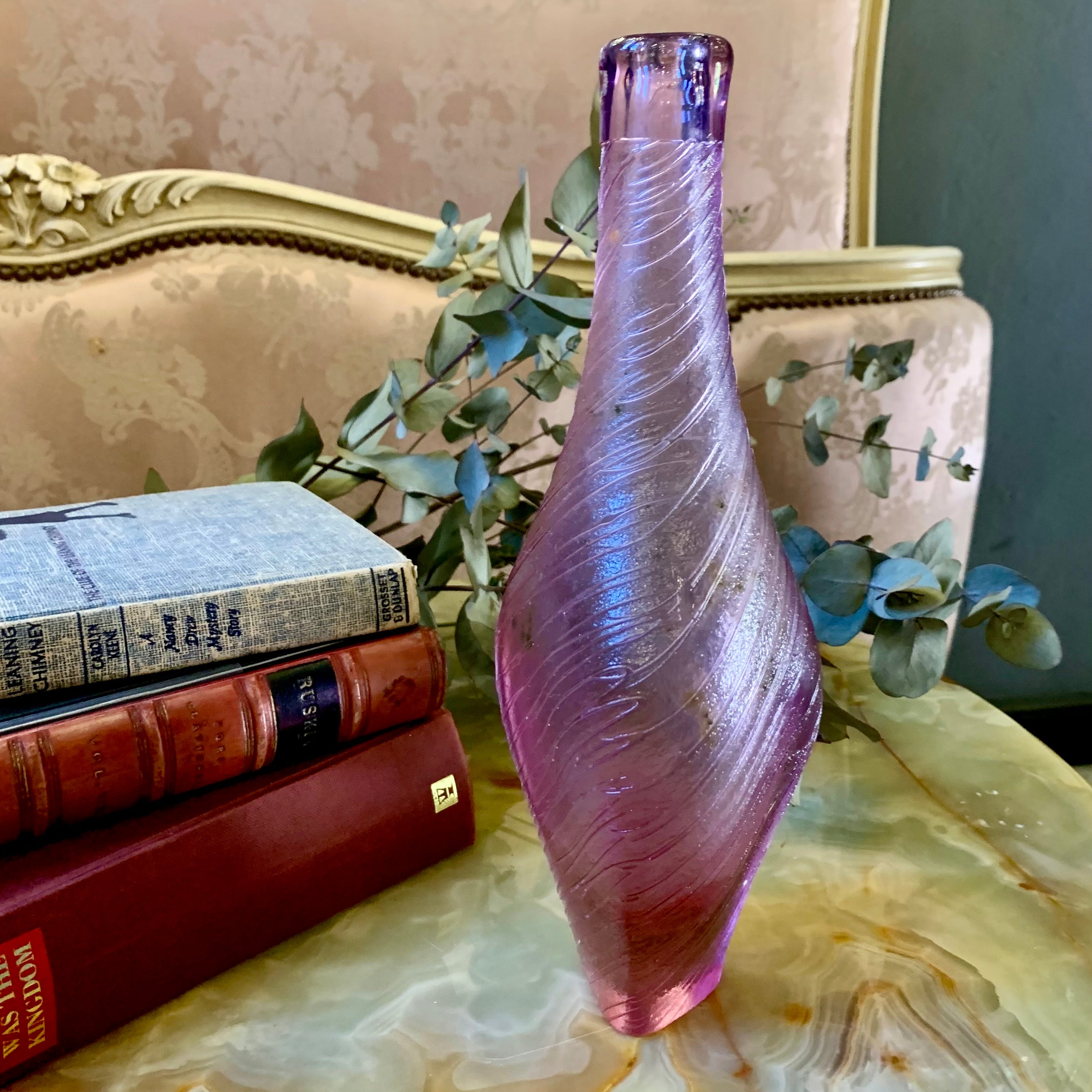 Stunning Textured Magenta Murano Vase - SOLD