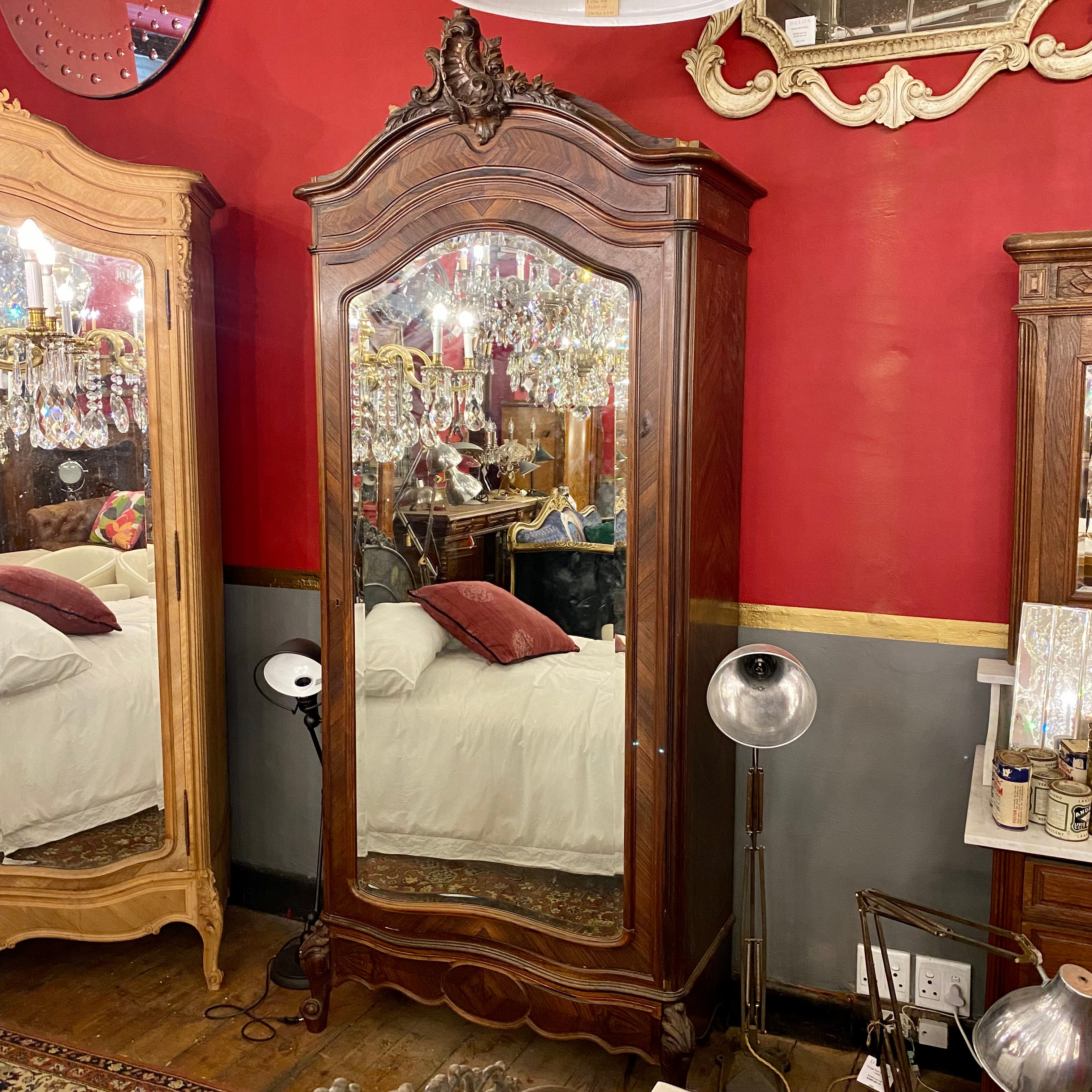 Antique Mirror Front Armoire