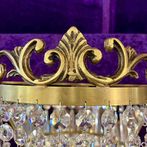 Pair of Brass and Crystal Waterfall Sconces