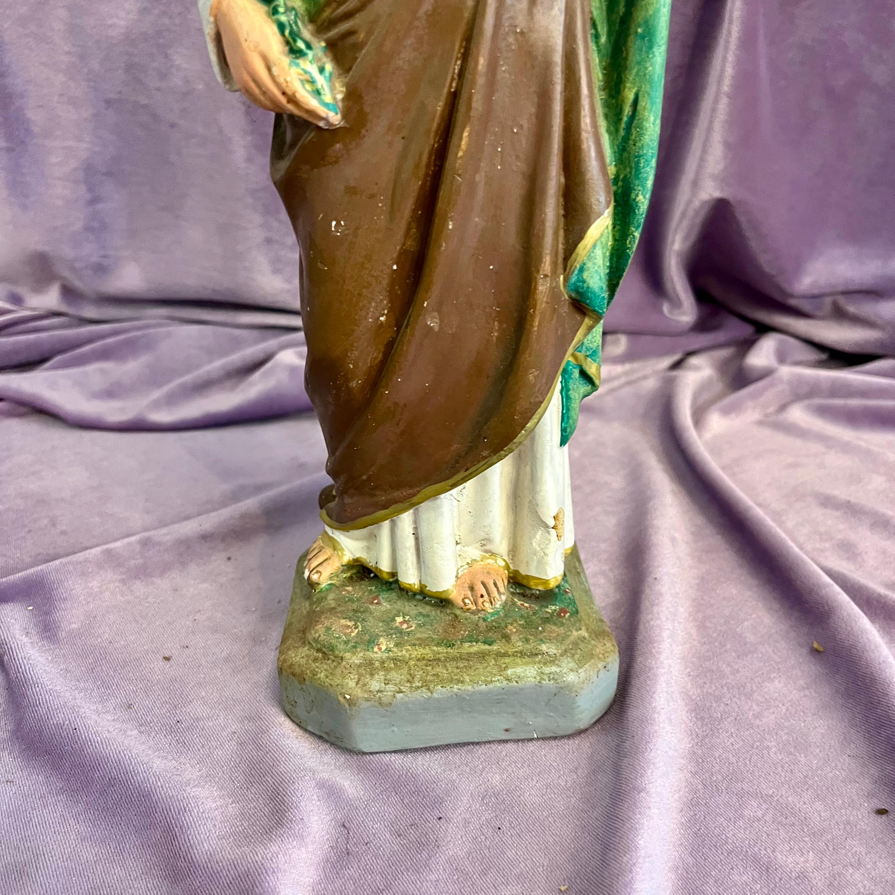 Painted Religious Statue – St. Joseph & Child