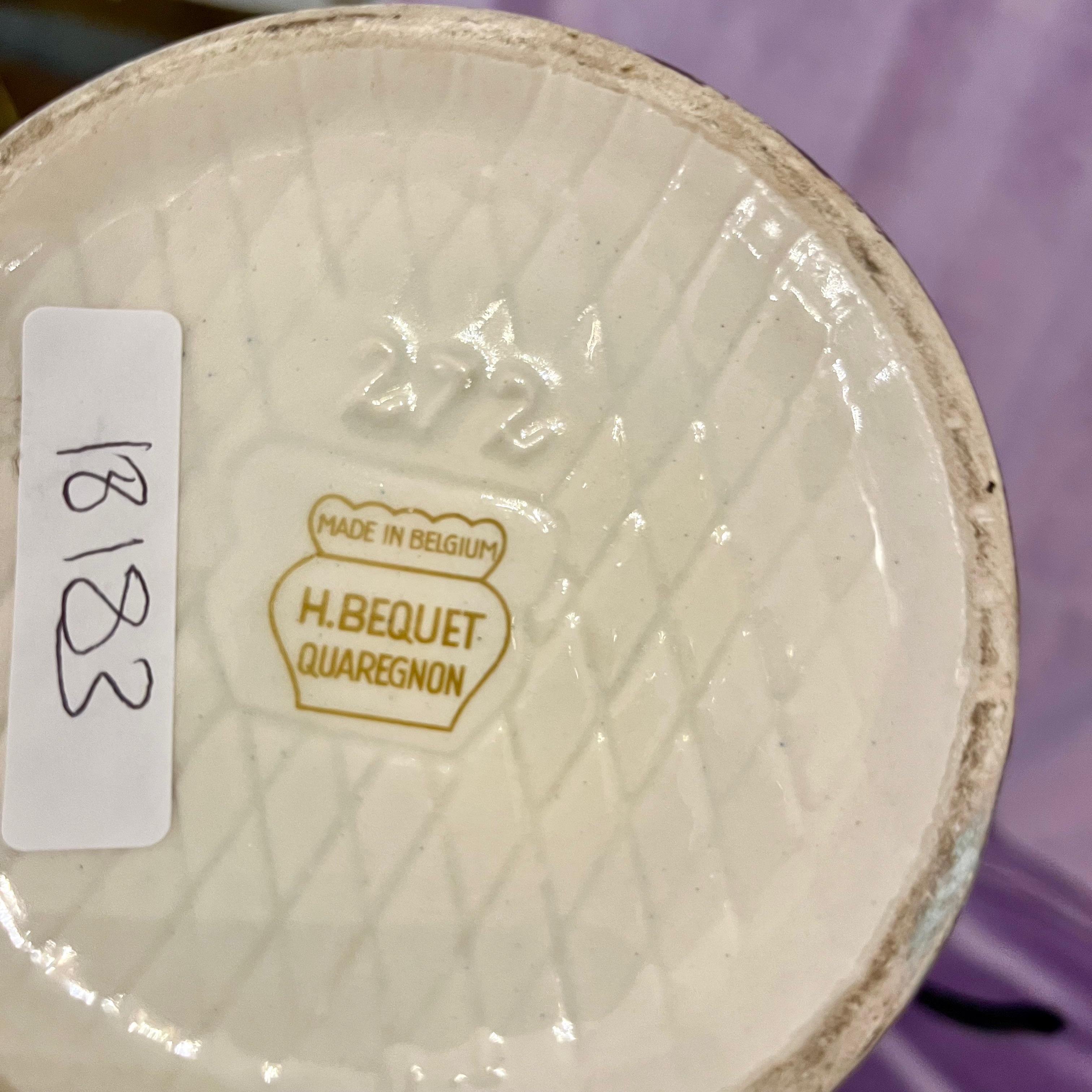 H. Bequet Quaregnon Painted Ceramic Water Pitcher