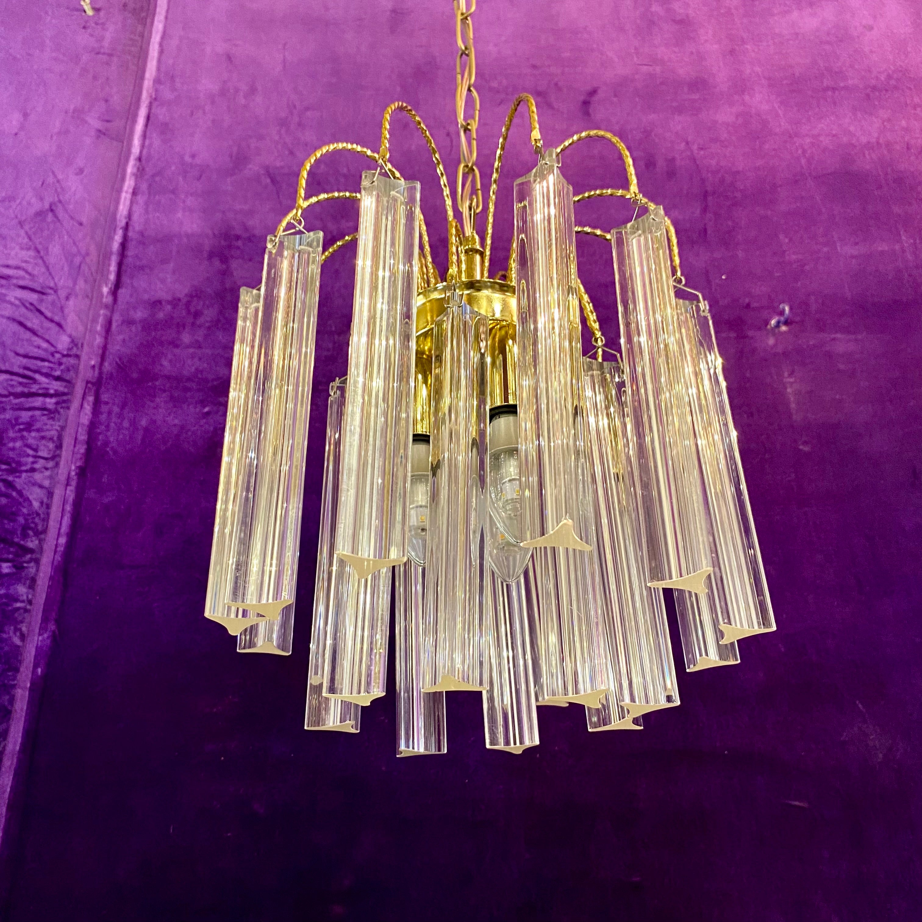 Stunning Mid-Century Brass Chandelier