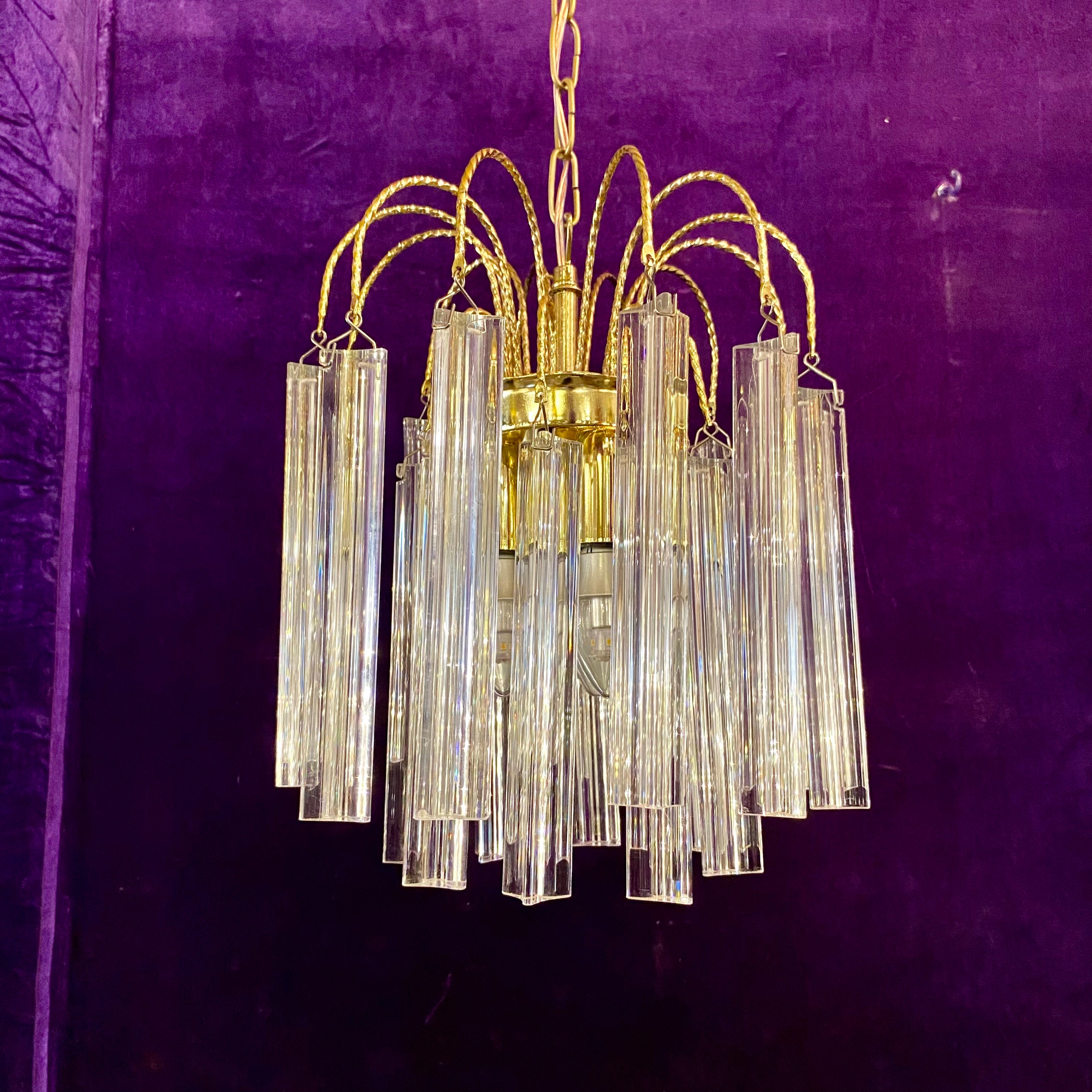 Stunning Mid-Century Brass Chandelier