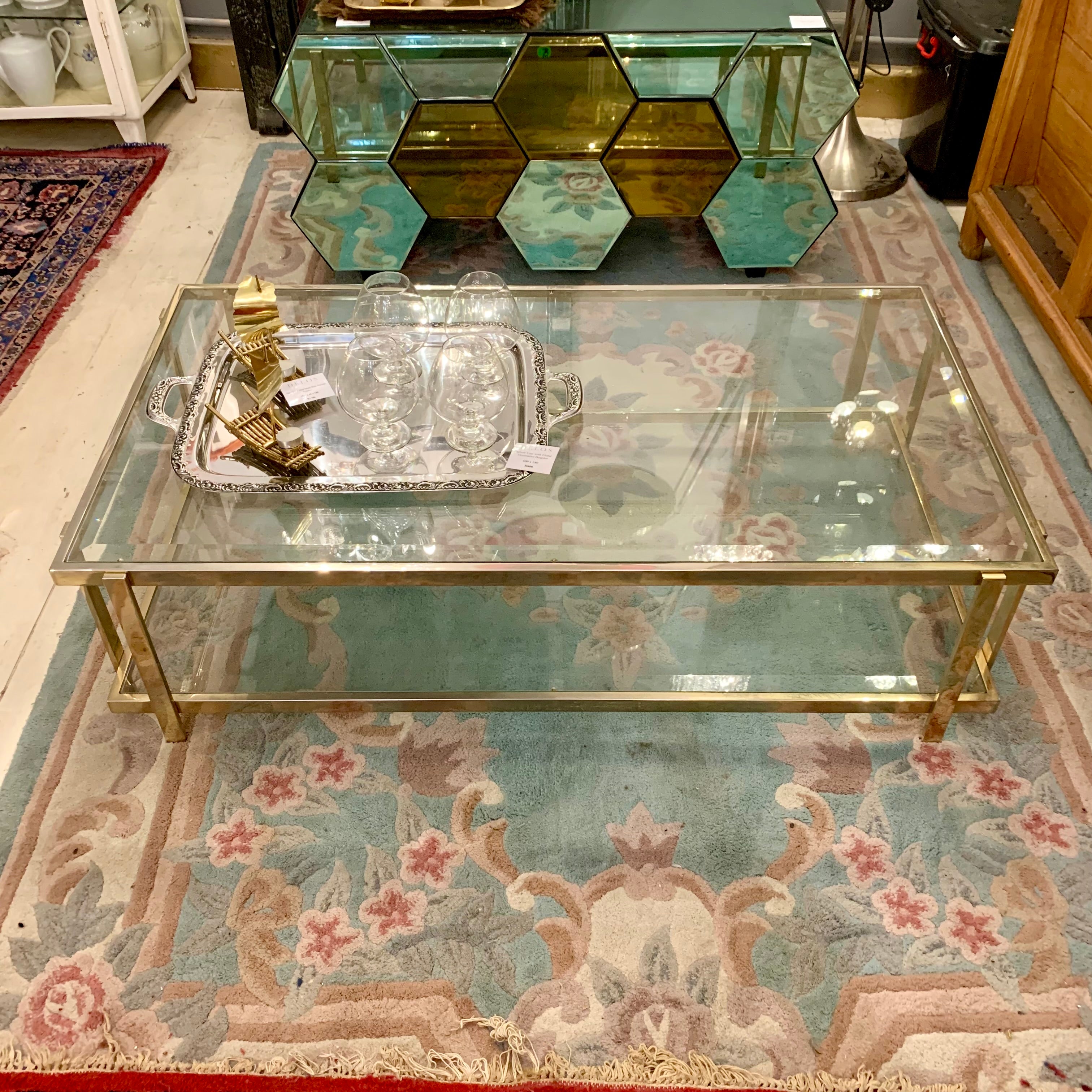 Vintage 9 Carat Gold Plated Coffee Table