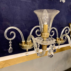 A Pair of Trumpet Glass Sconces - SOLD