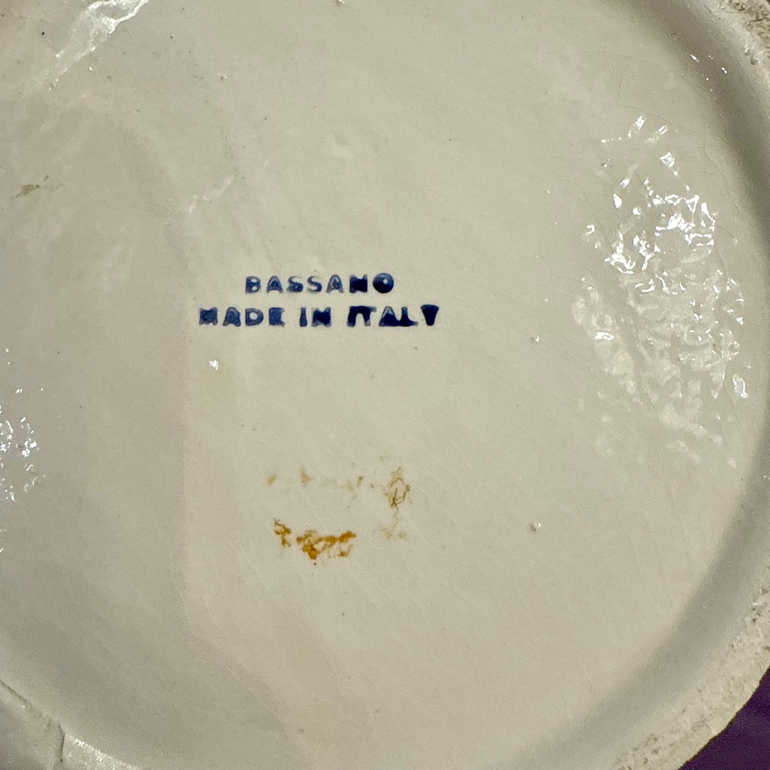 Bassano Italian Blue and White Lidded Jar with Fox Finial