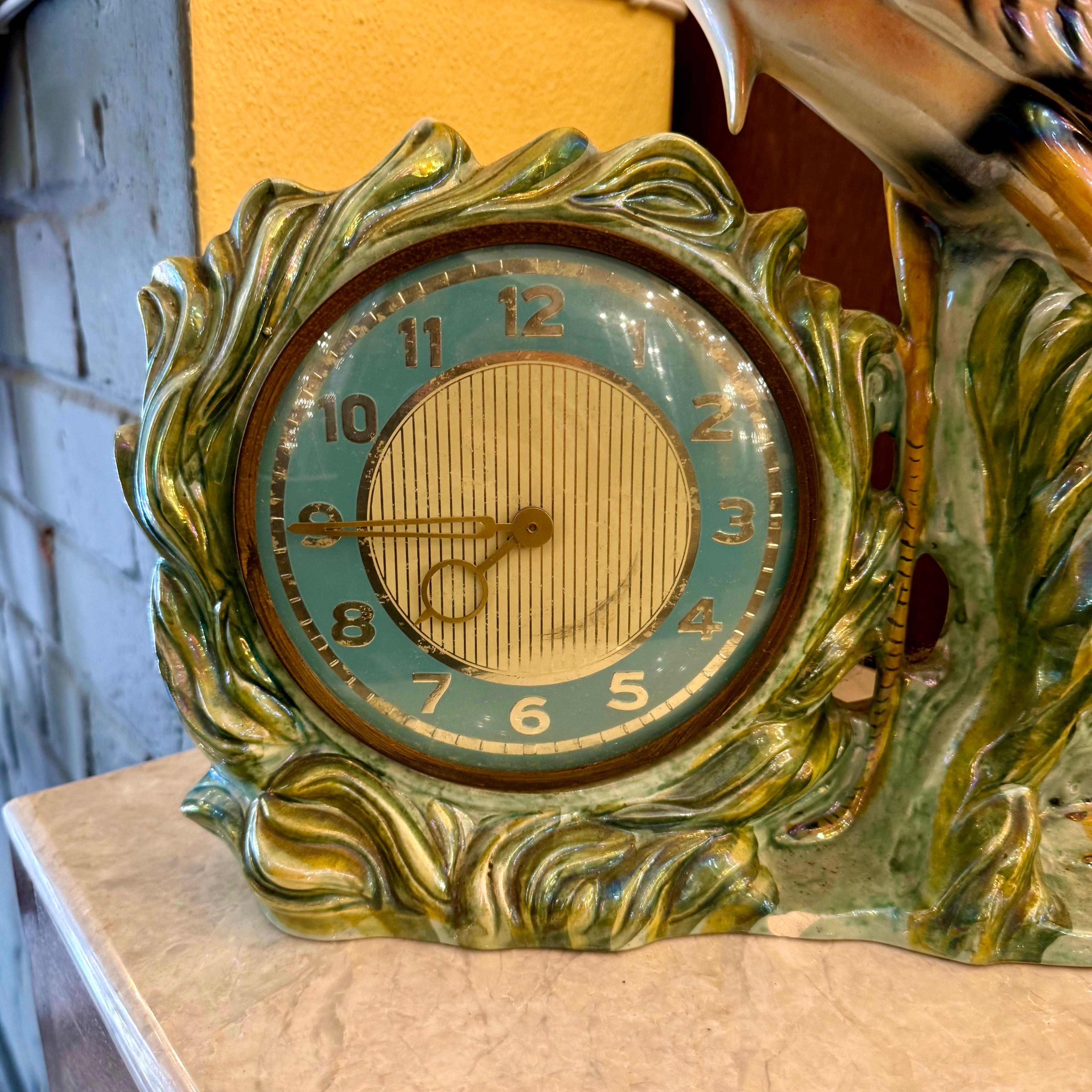 Stunning Mid-Century Modern Glazed Ceramic Clock