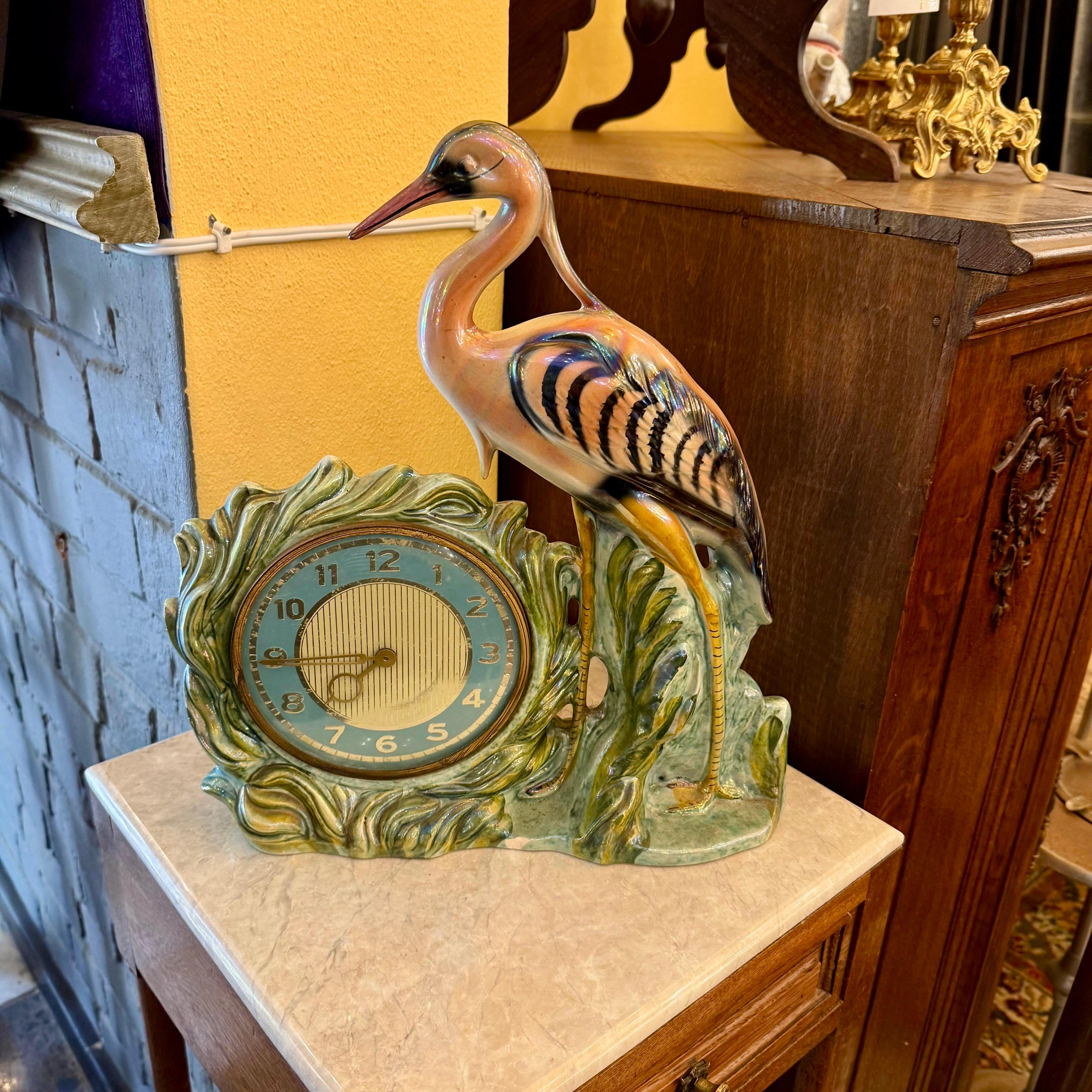 Stunning Mid-Century Modern Glazed Ceramic Clock