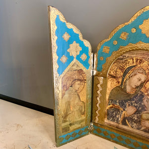 Antique Religious Triptych Artwork