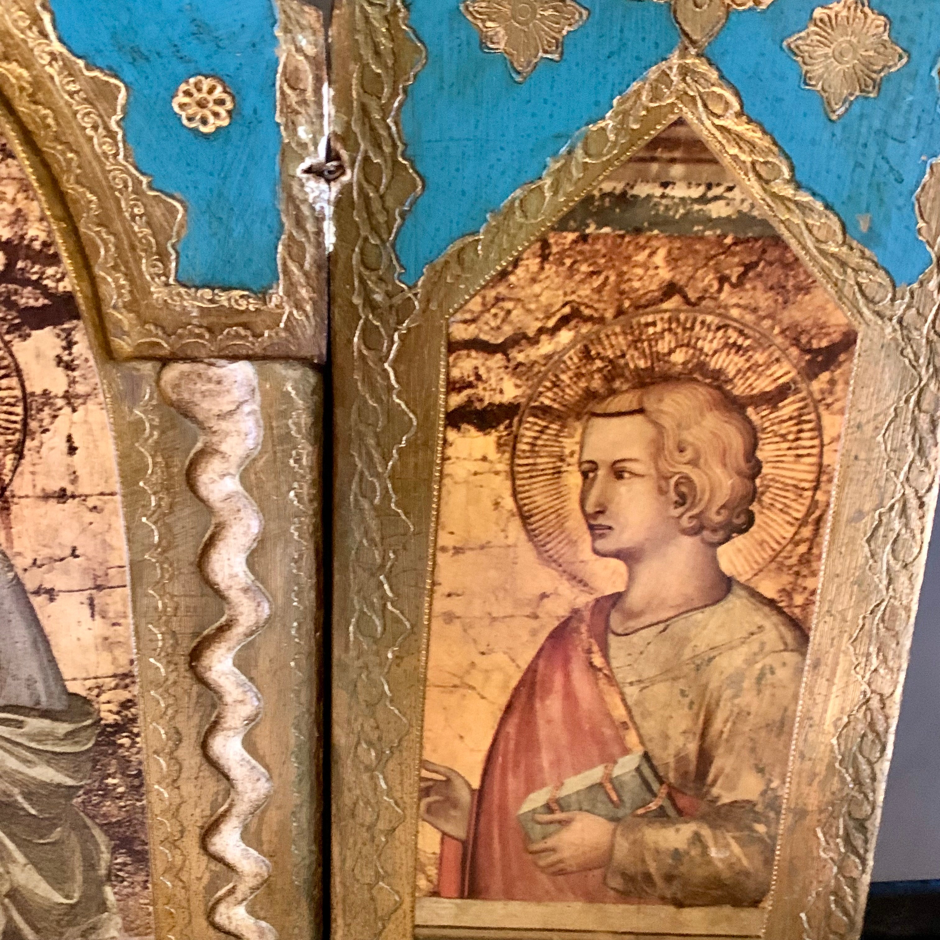 Antique Religious Triptych Artwork