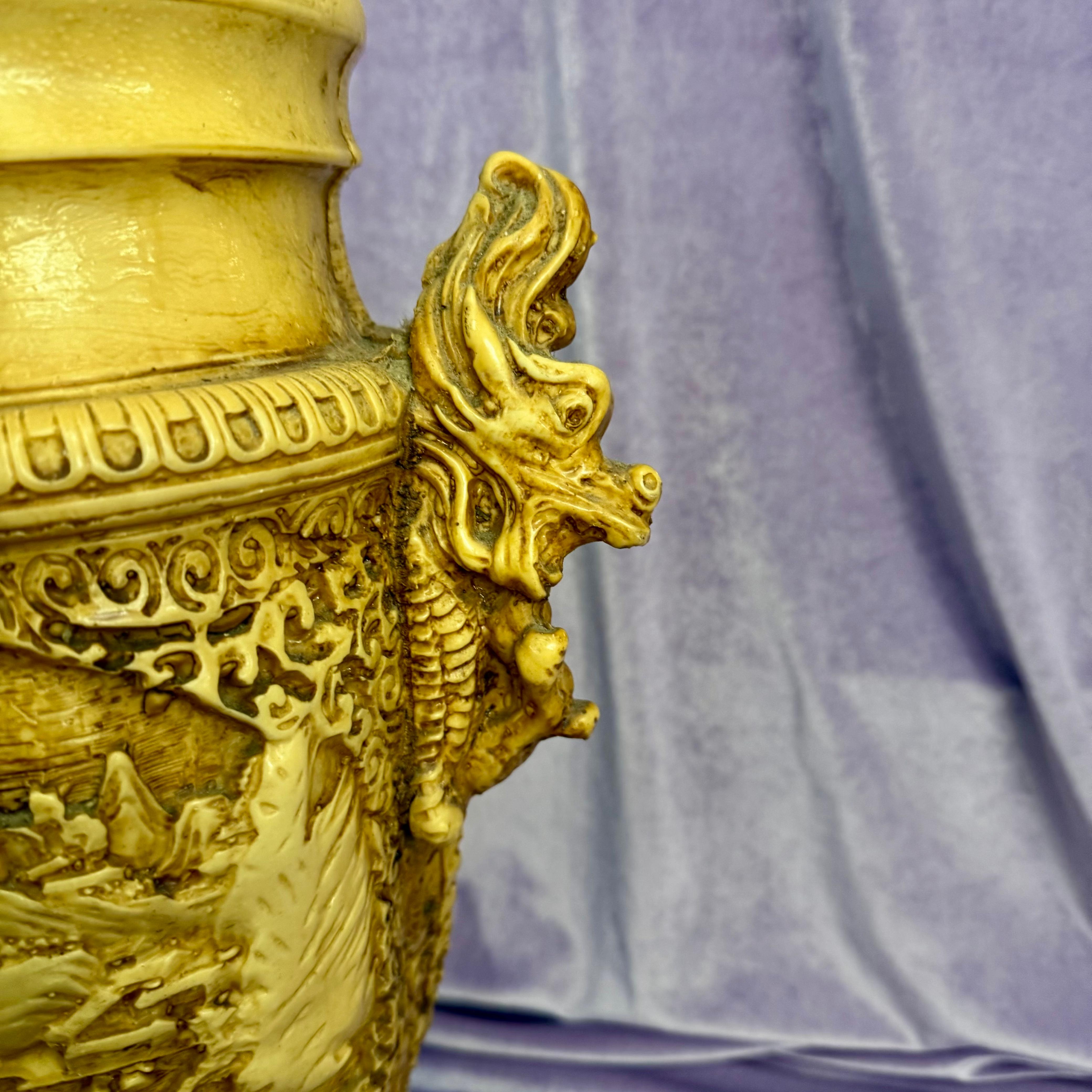 Vintage Italian Chinoiserie Vase with Dragon Handles - SOLD