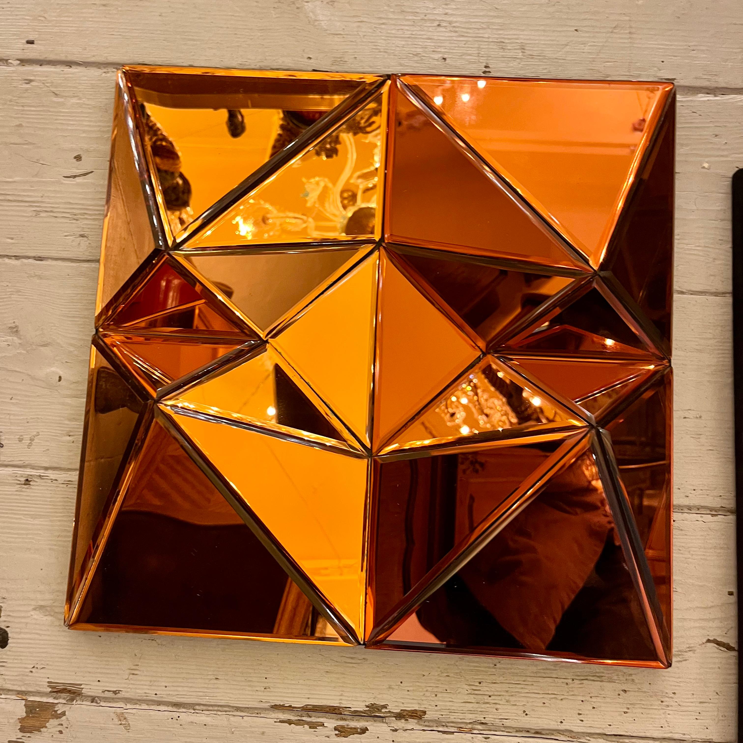 Small Faceted Multicoloured Contemporary Mirrors
