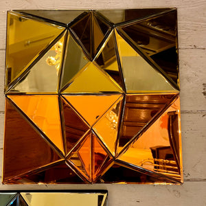 Small Faceted Multicoloured Contemporary Mirrors