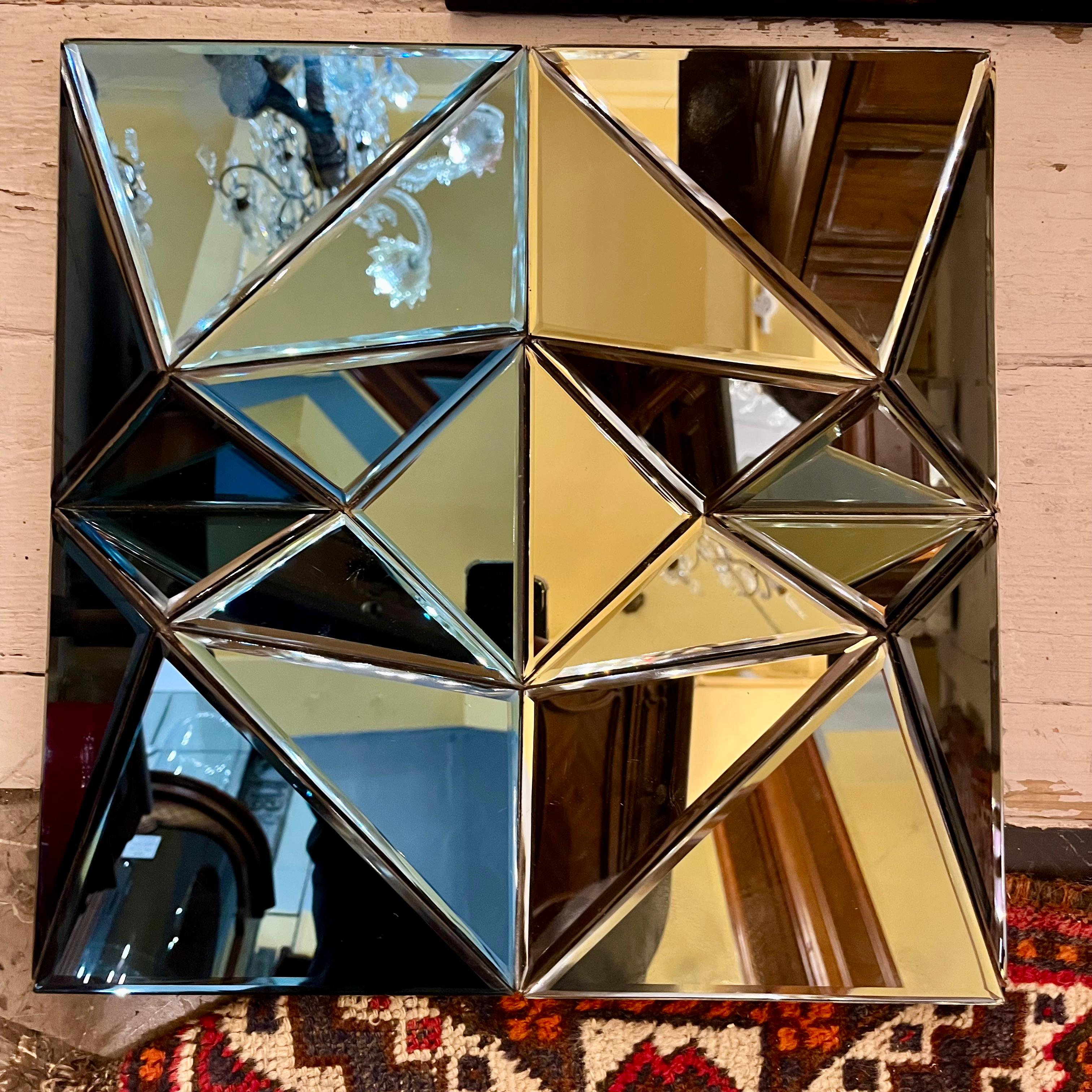 Small Faceted Multicoloured Contemporary Mirrors