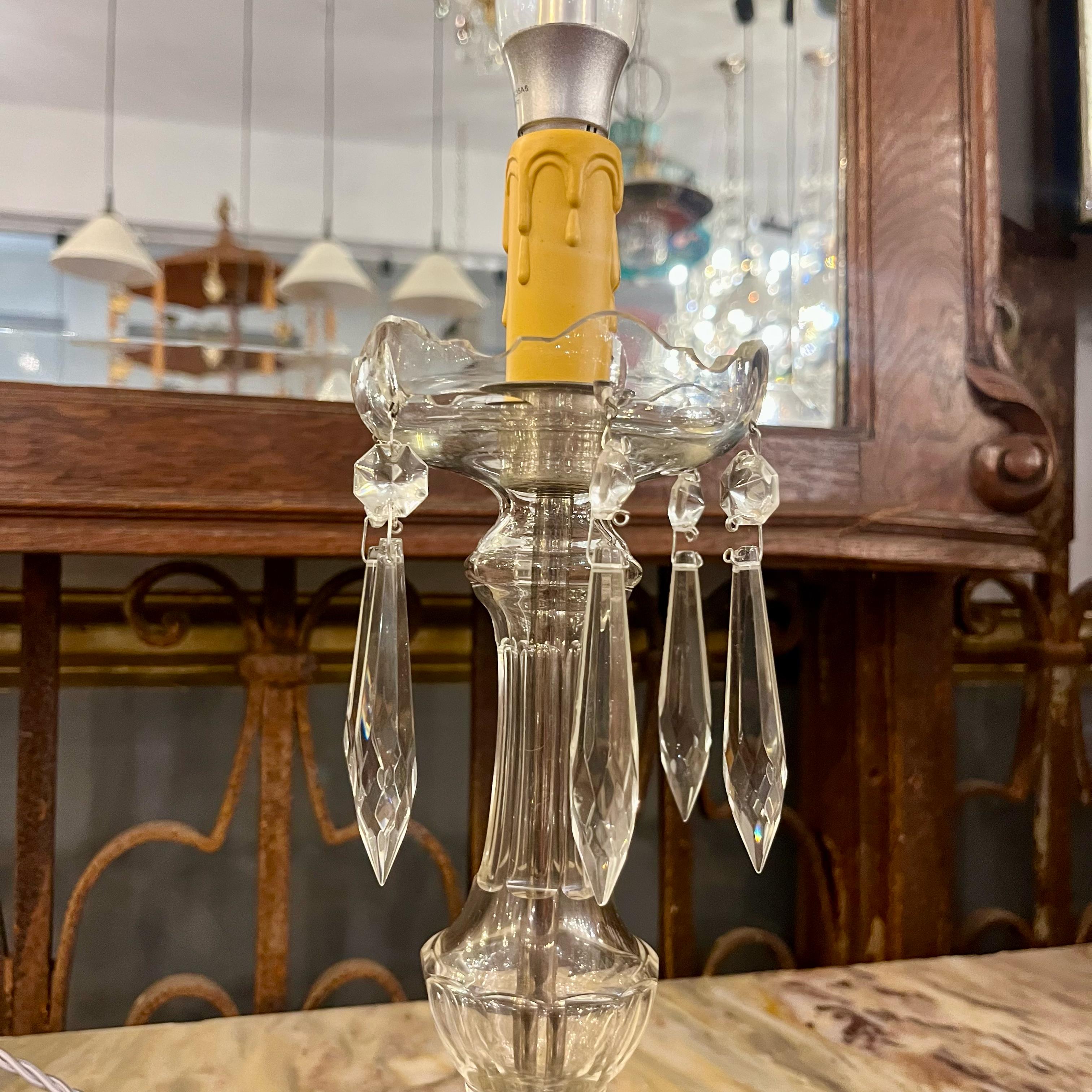 Beautiful Antique Crystal Lamp