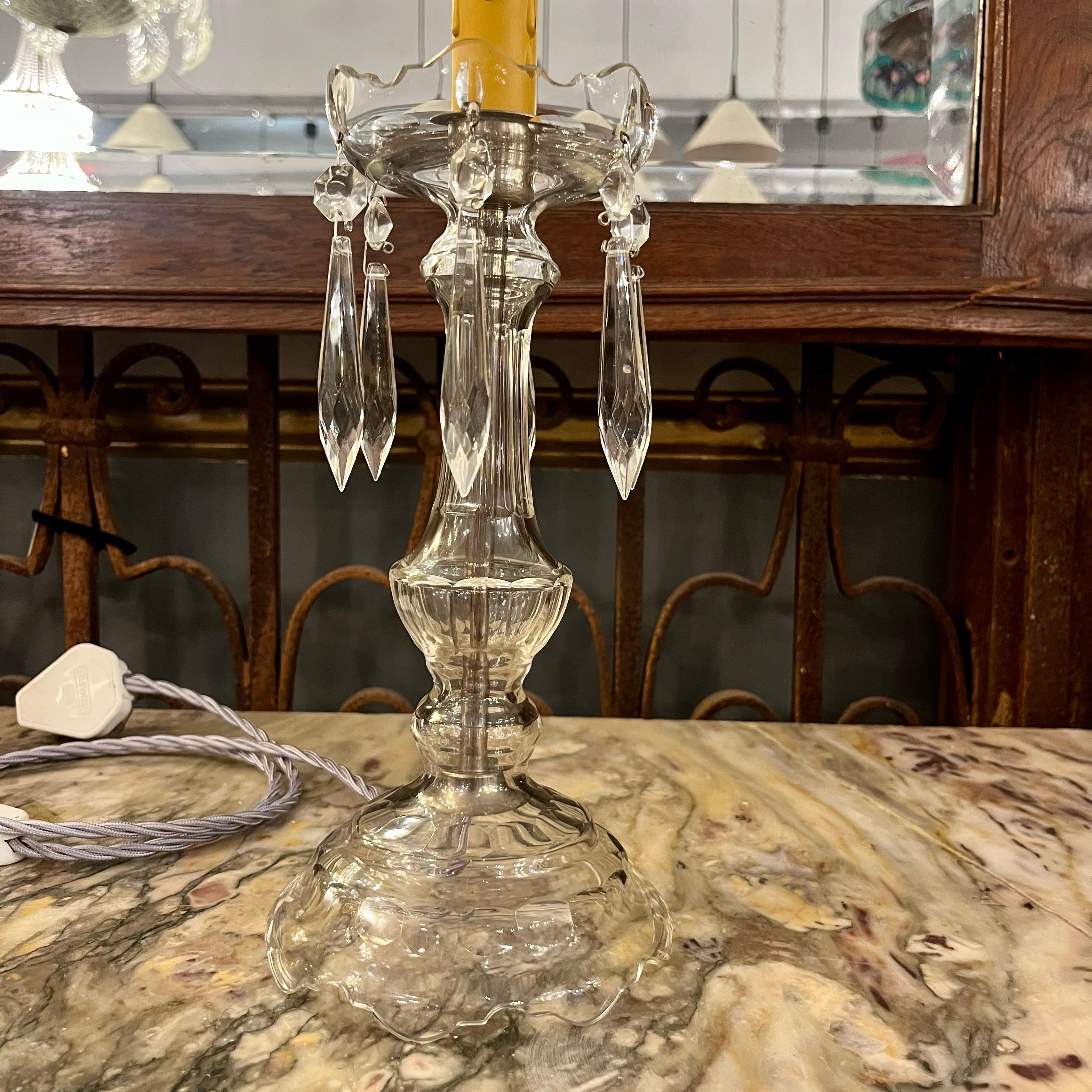 Beautiful Antique Crystal Lamp