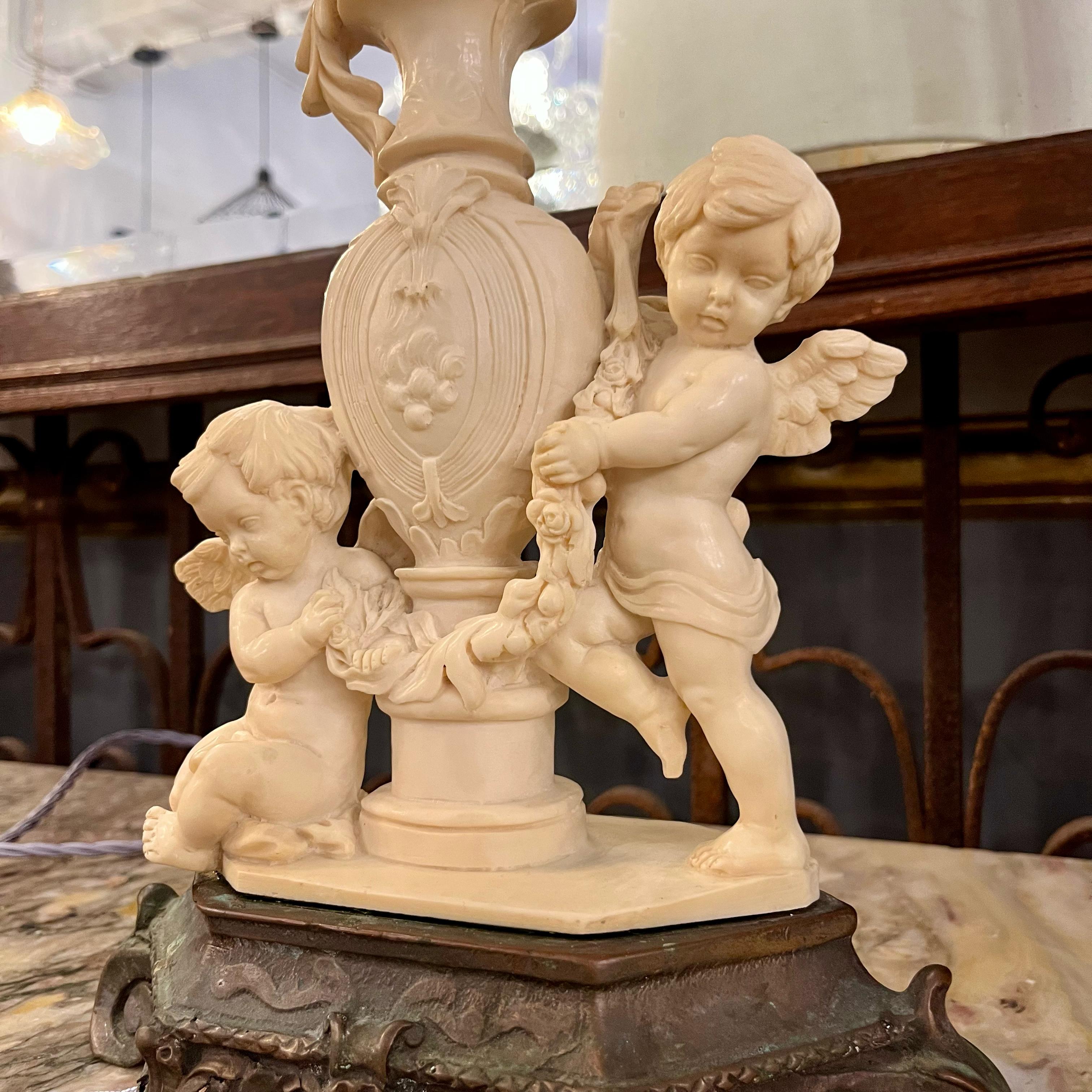 Neoclassical Style Table Lamp with Cherubs - SOLD