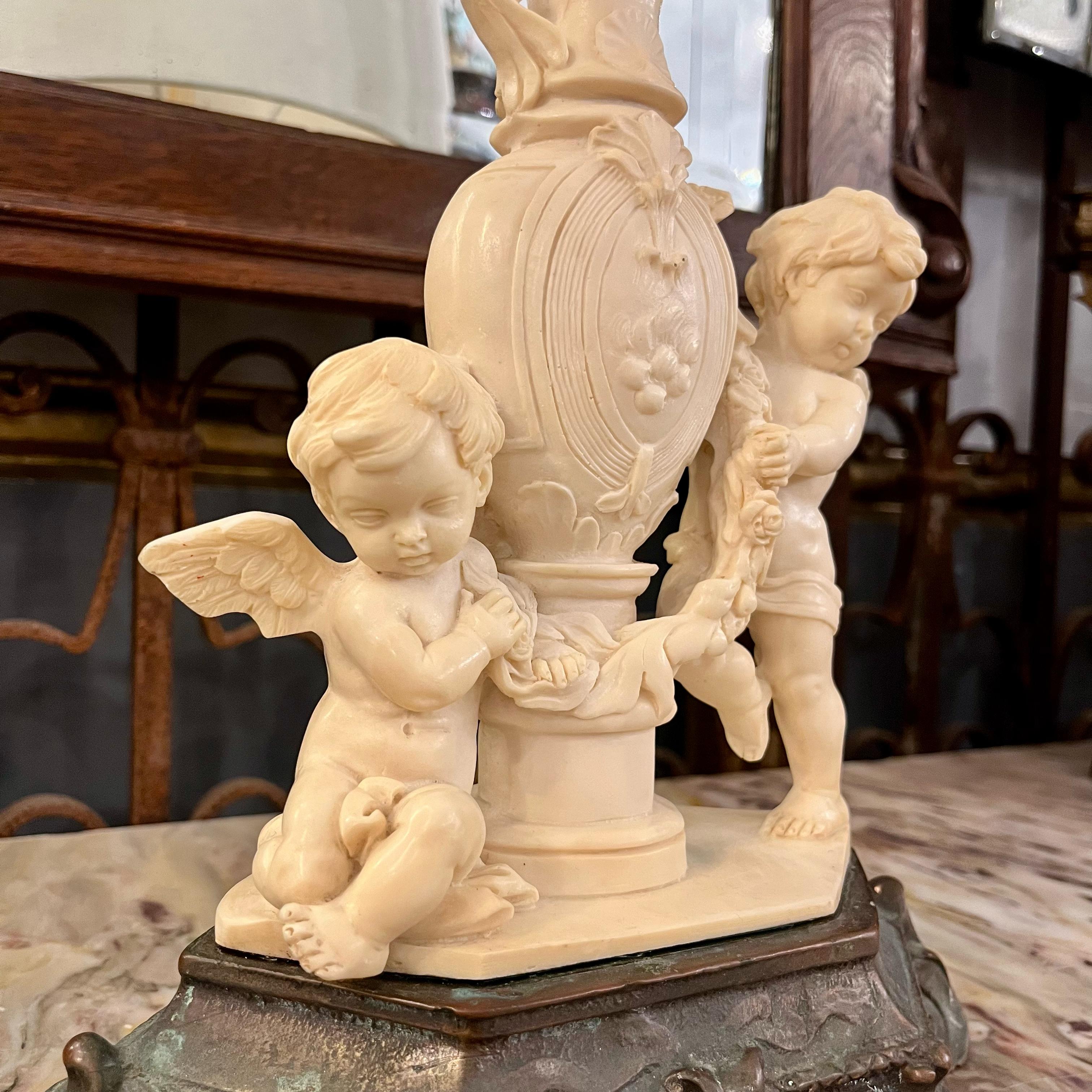 Neoclassical Style Table Lamp with Cherubs - SOLD