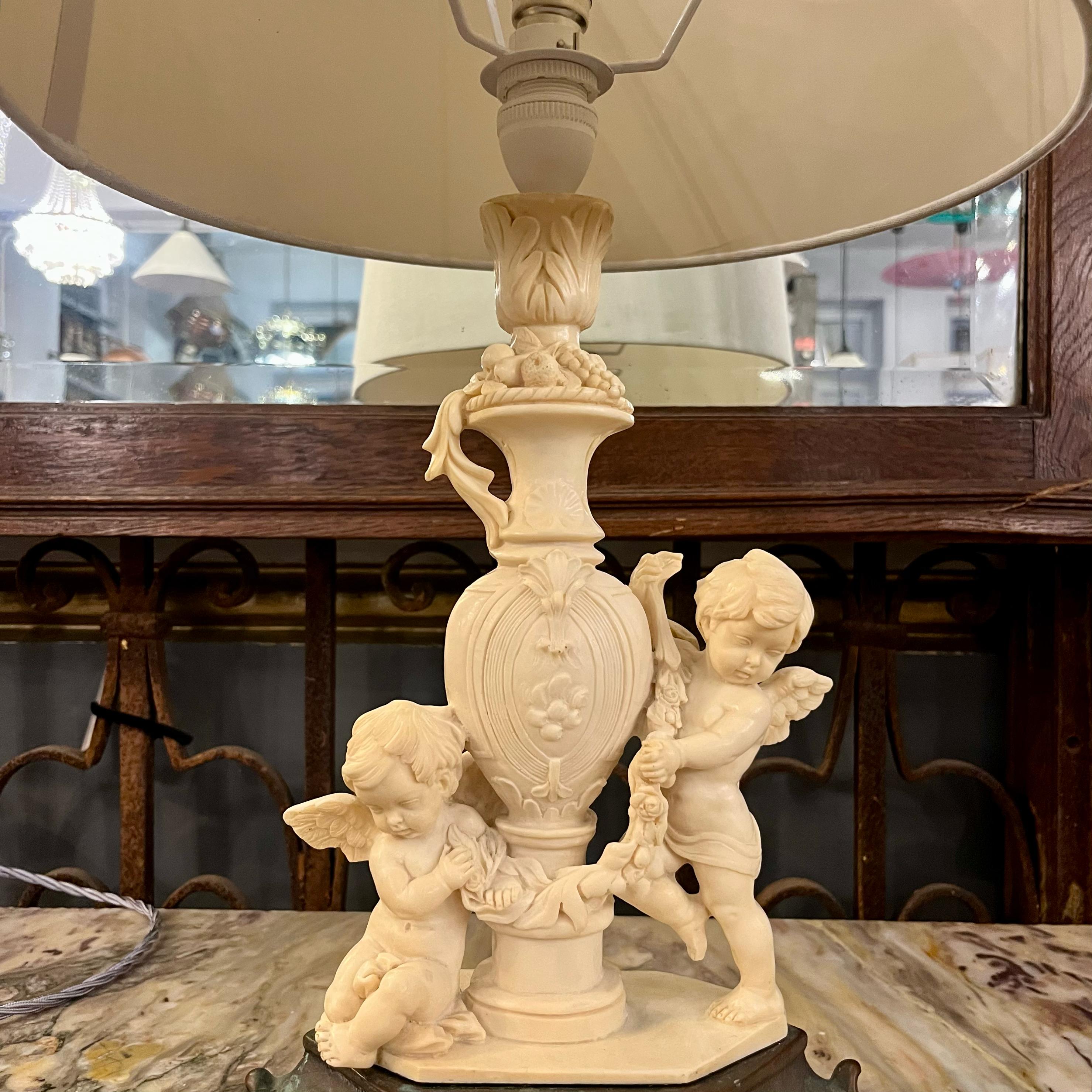 Neoclassical Style Table Lamp with Cherubs - SOLD