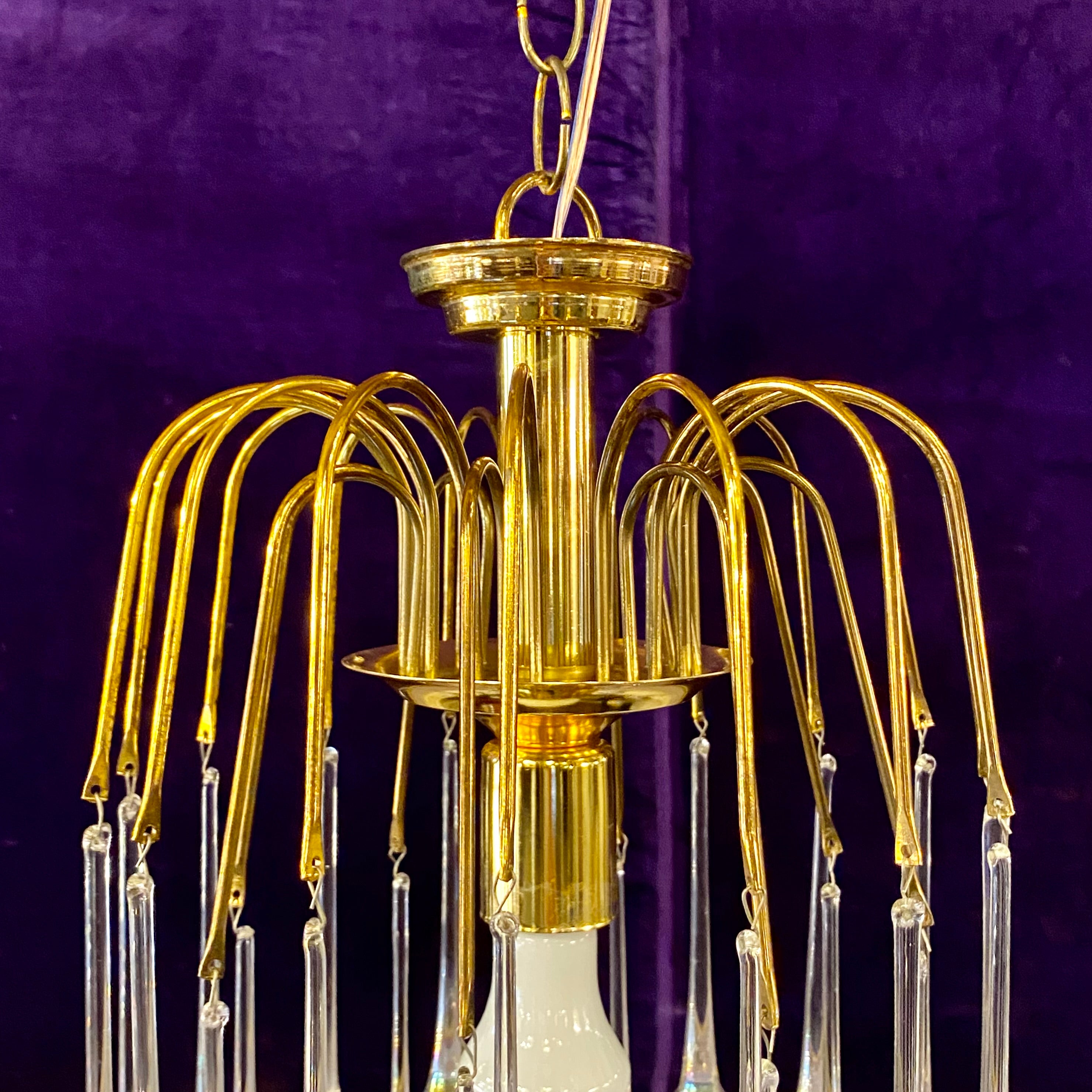 Rare Vintage Blown Glass Chandelier Attributed to Venini