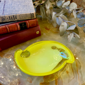 Zesty Lemon Shaped Murano Bowl