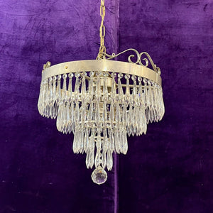 Charming Delos Custom Nickel Waterfall Chandelier
