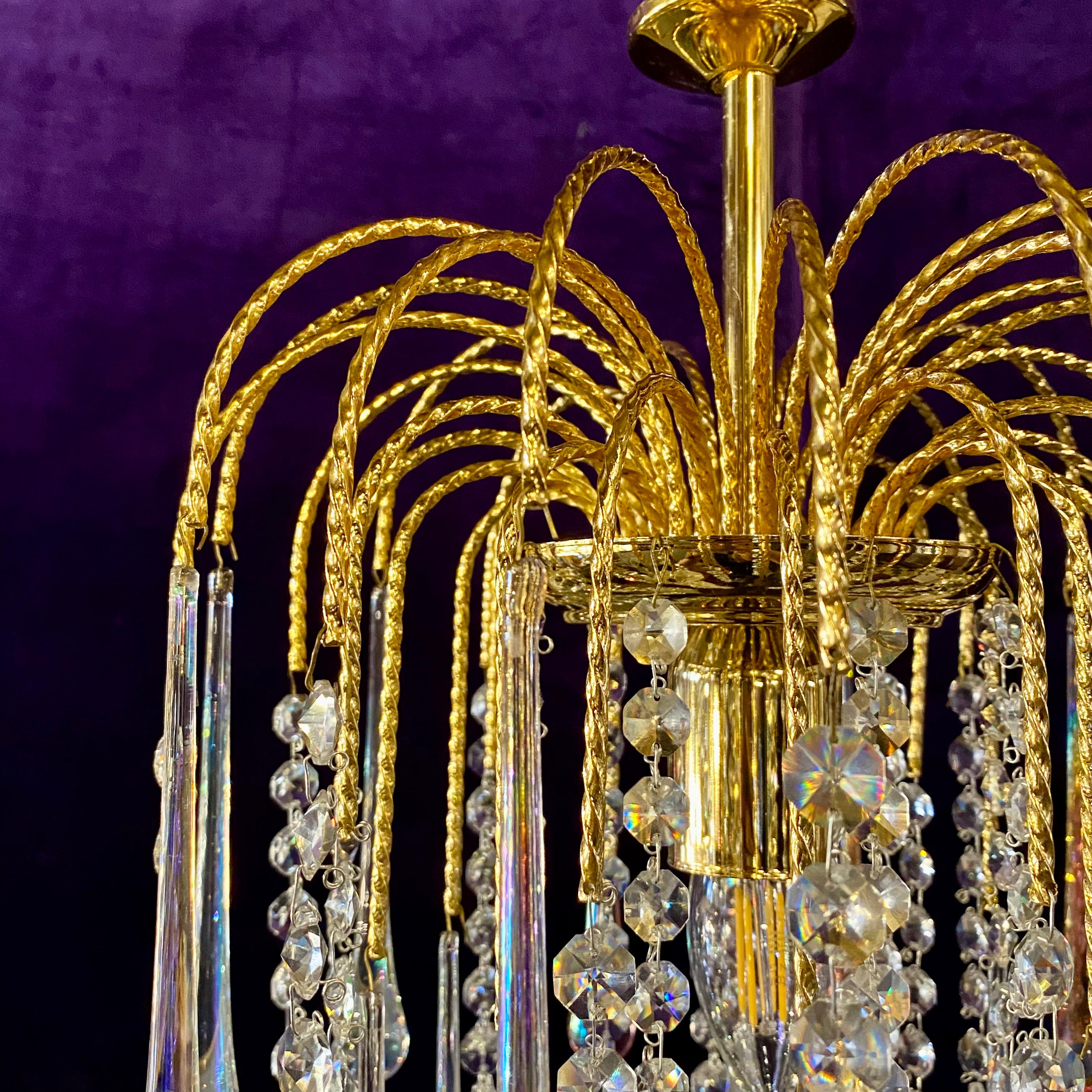 Stunning Venini Chandelier with Iridescent Crystals - SOLD