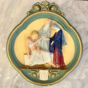 Antique Painted Stations of the Cross