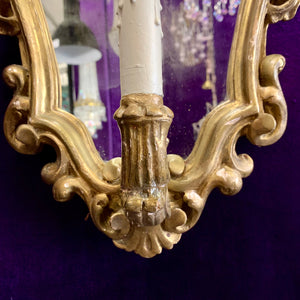 Vintage French Mirror Wall Sconce