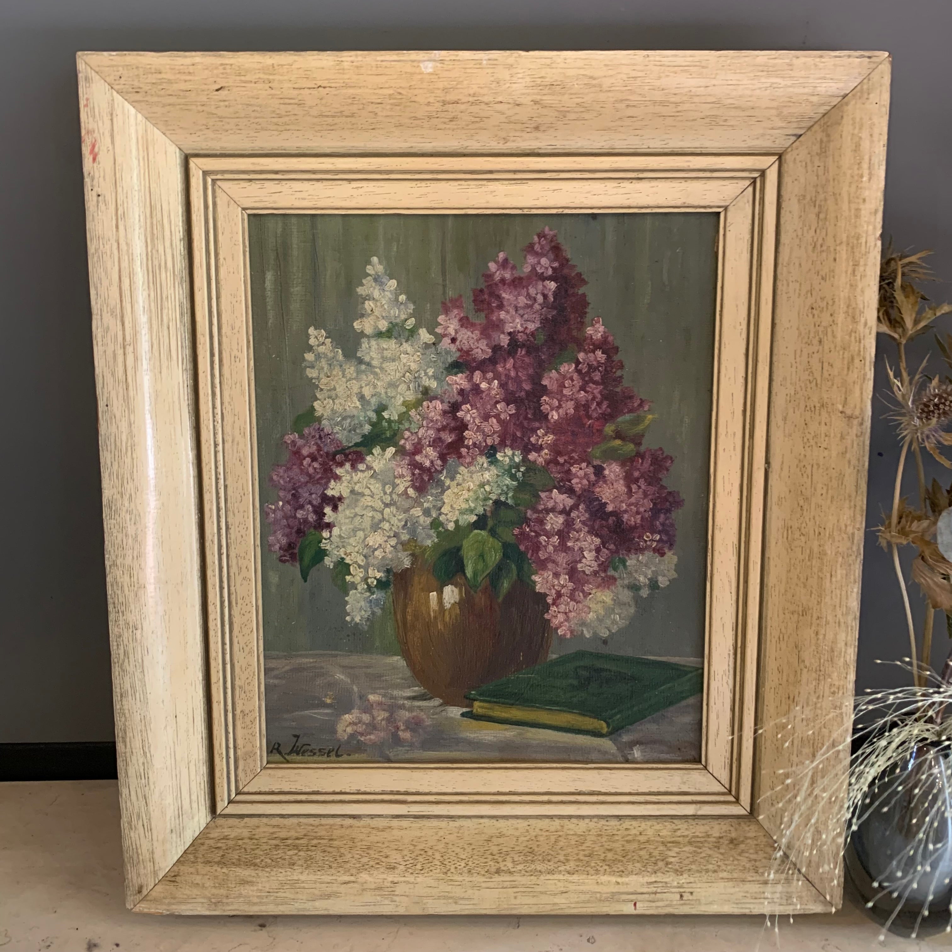 Sweet Floral Oil Painting by R. Wessel - SOLD