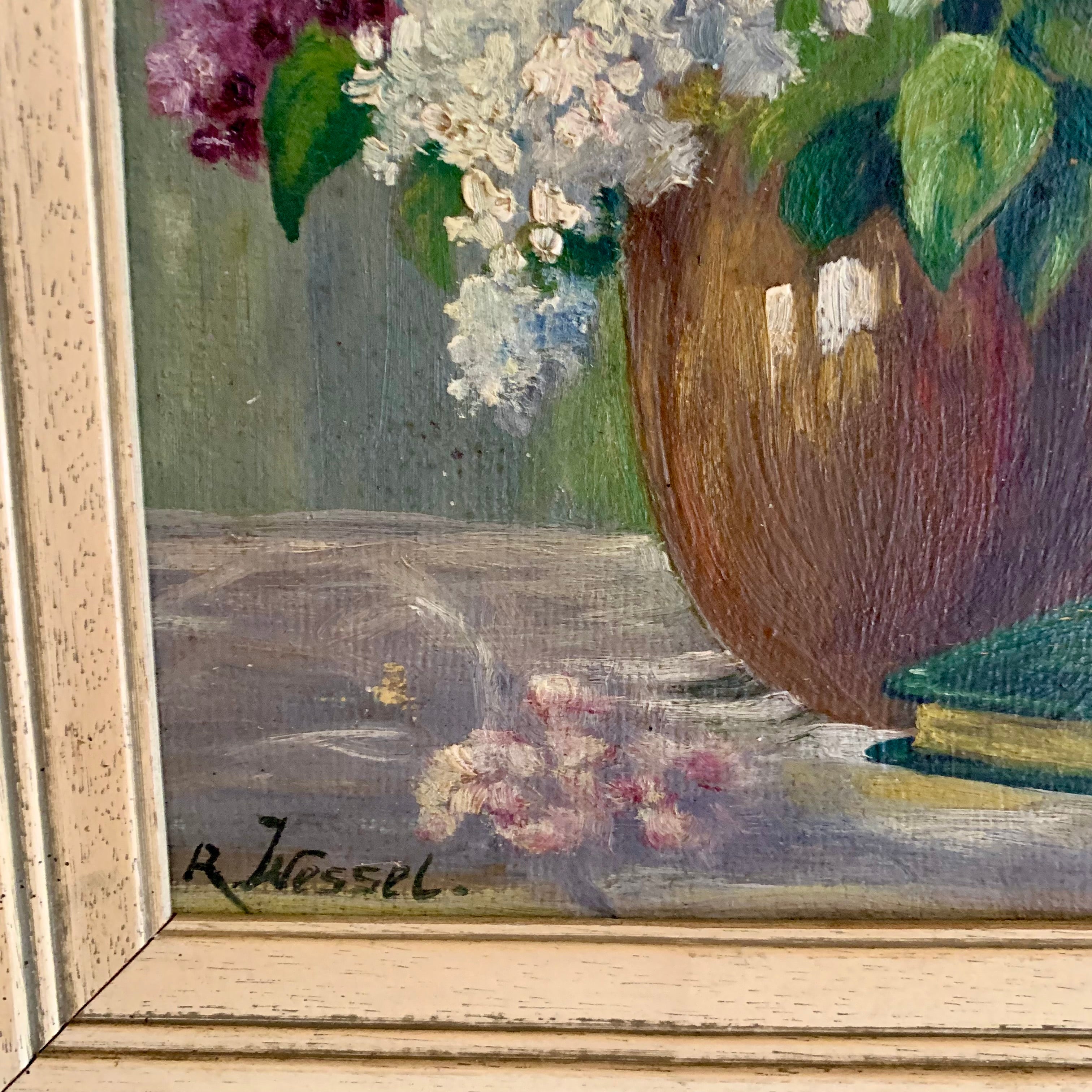 Sweet Floral Oil Painting by R. Wessel - SOLD