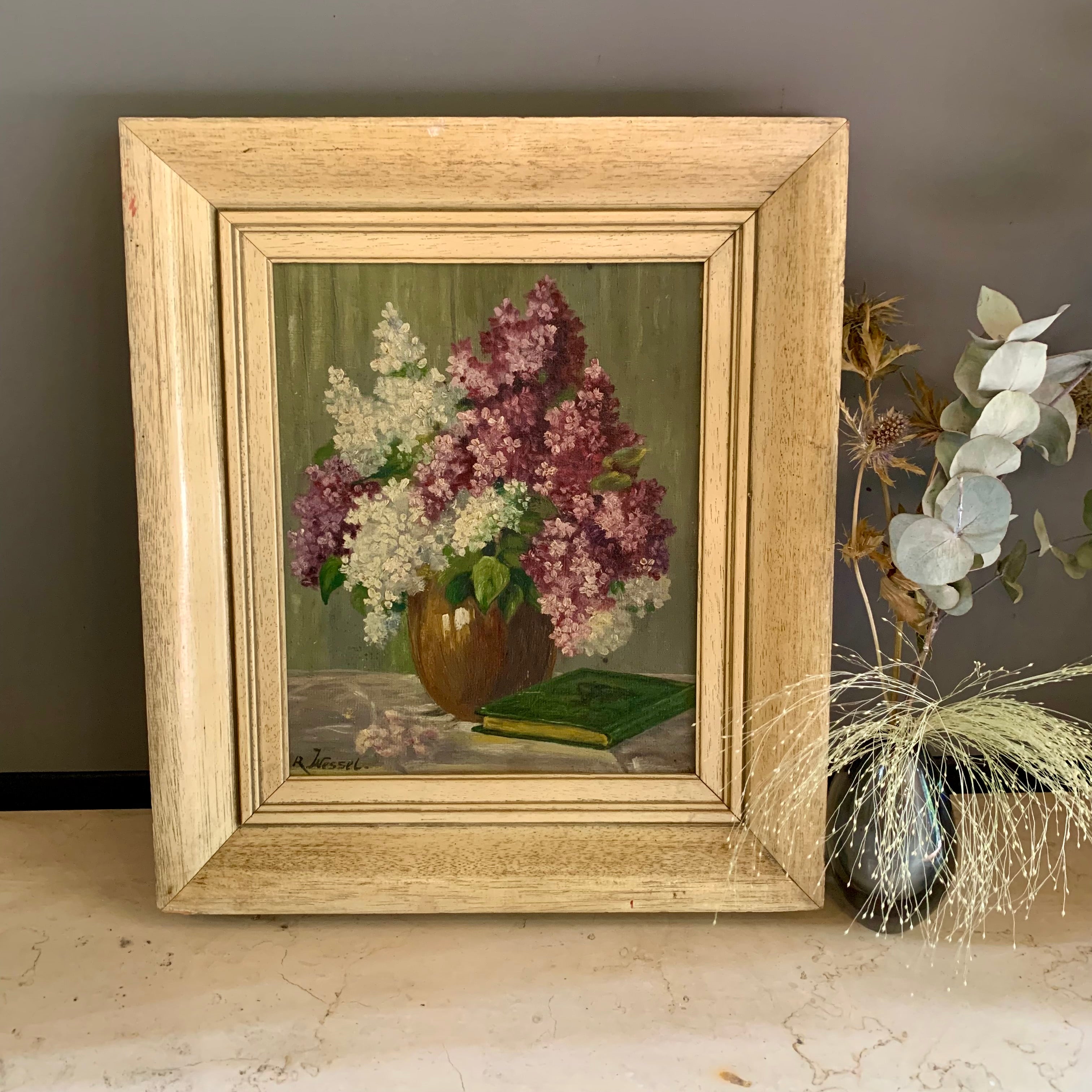 Sweet Floral Oil Painting by R. Wessel - SOLD