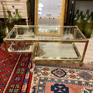 Vintage Brass and Glass Coffee Table