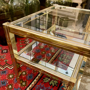 Vintage Brass and Glass Coffee Table