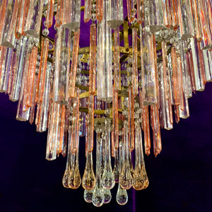 Beautiful Antique Glass Blown Orange Waterfall Chandelier - SOLD