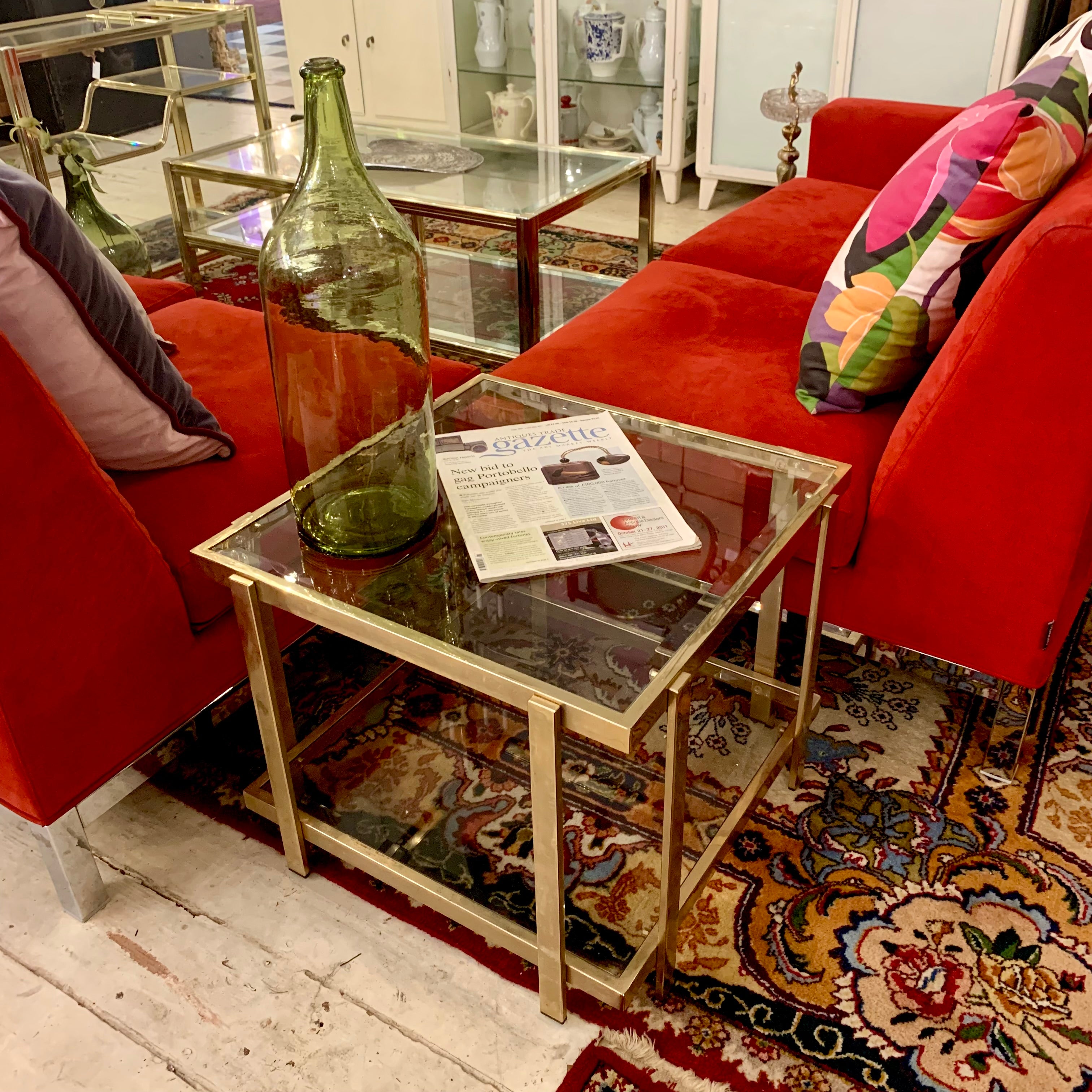 Stunning Vintage 9 Carat Gold Plated Side Table