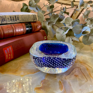 Controlled Bubbles Cobalt Blue Murano Ashtray