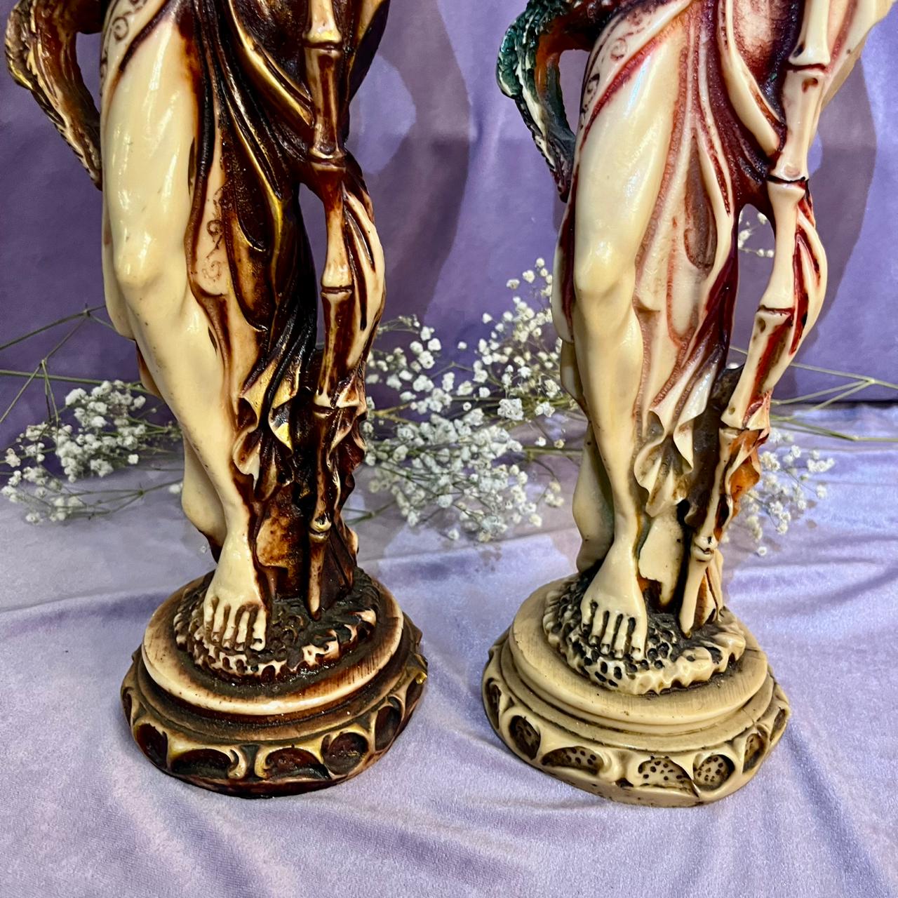 Pair Oriental Scholars with Dragon Statues