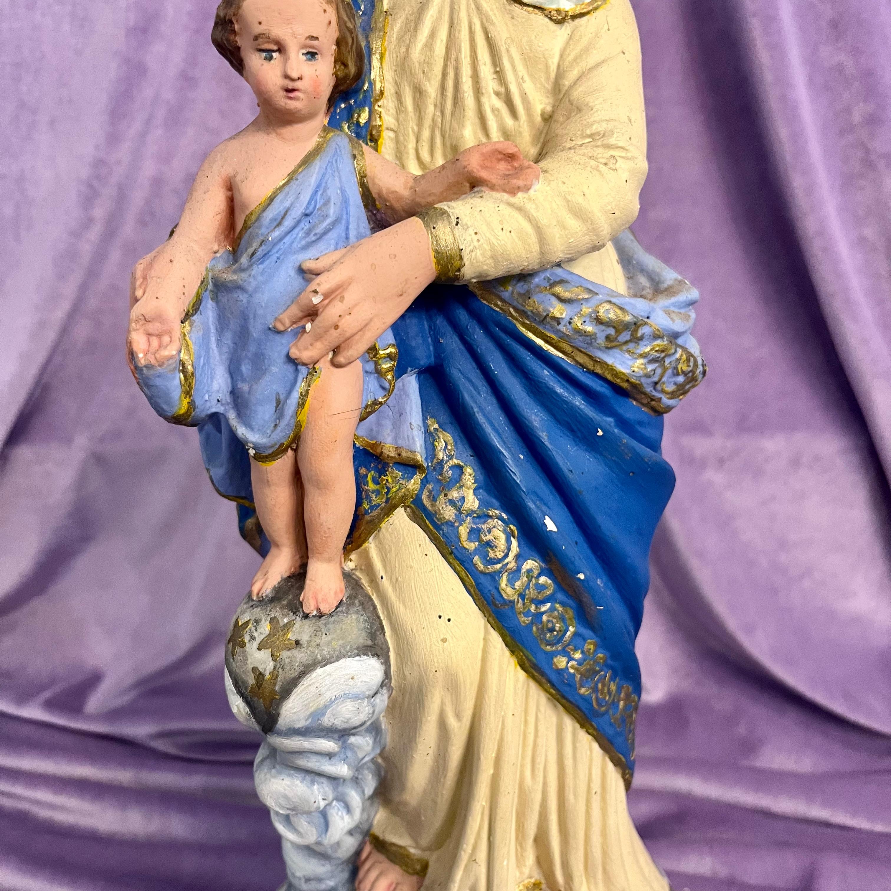 Madonna with Jesus on Clouds with Cherubs