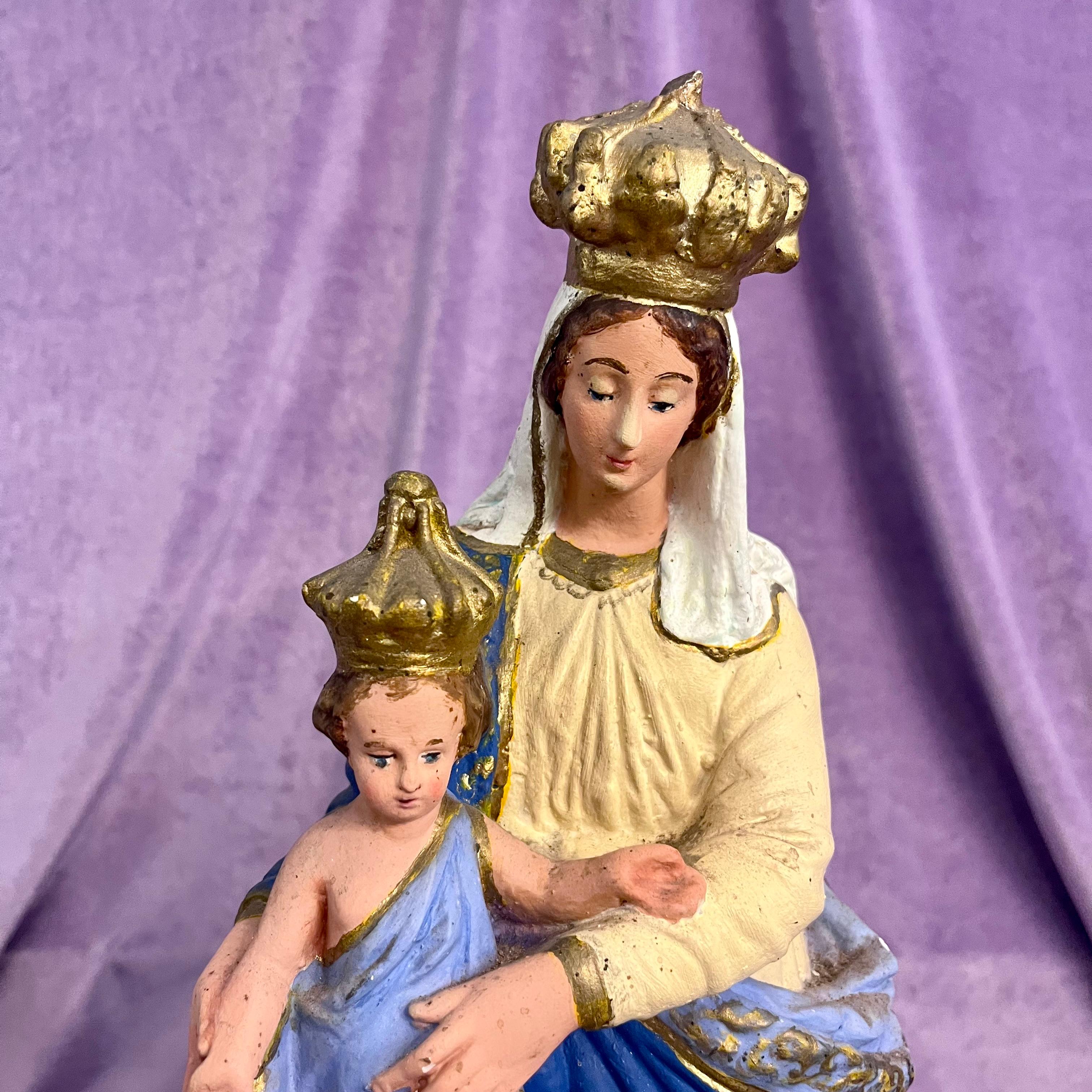 Madonna with Jesus on Clouds with Cherubs