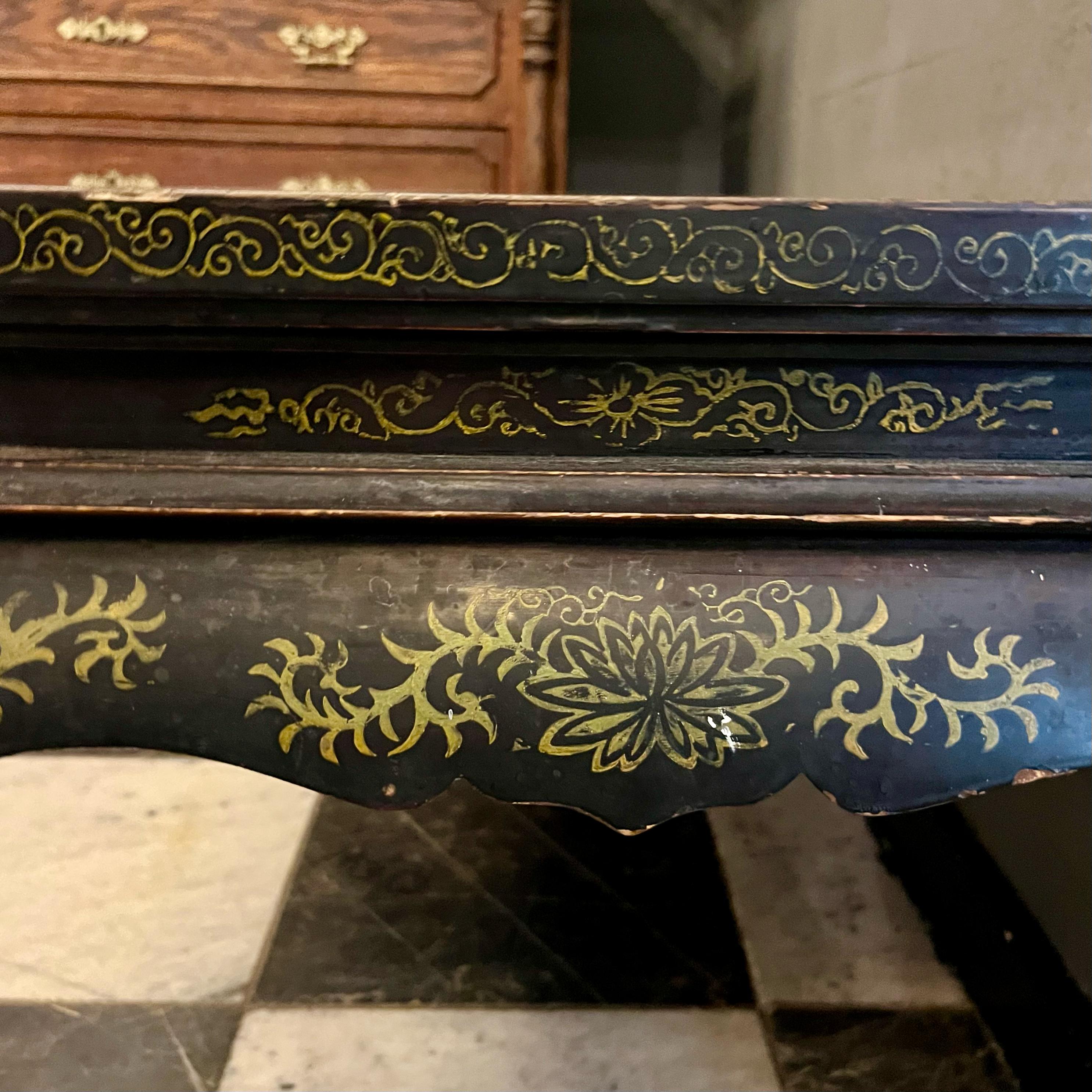 Japanese Lacquered Coffee Table with Hardstone Inlay, c.1950s