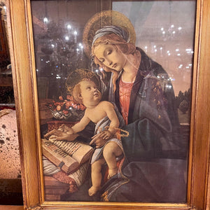 Antique Italian Gilt Frame Painting of Madonna & Baby Jesus - SOLD