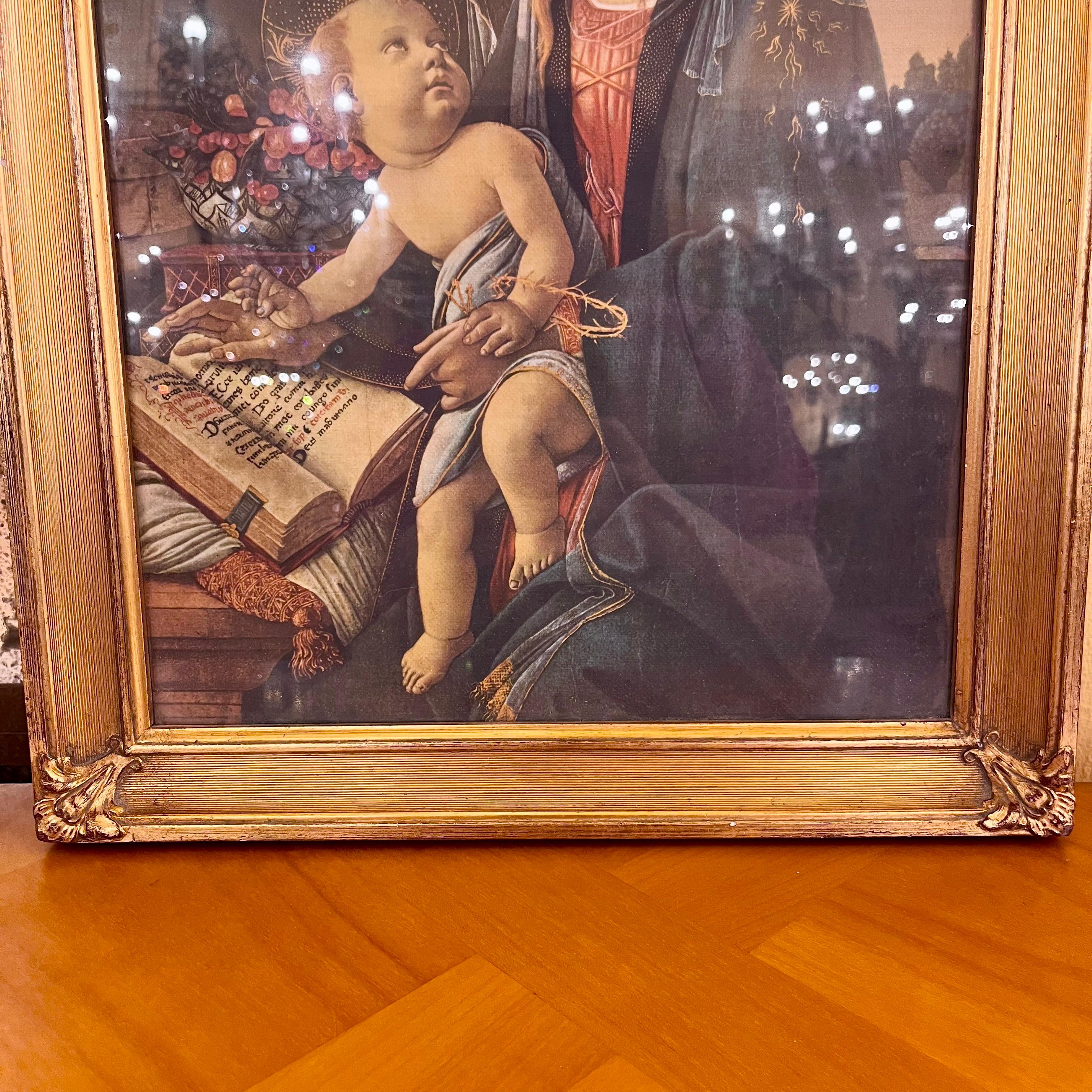 Antique Italian Gilt Frame Painting of Madonna & Baby Jesus - SOLD
