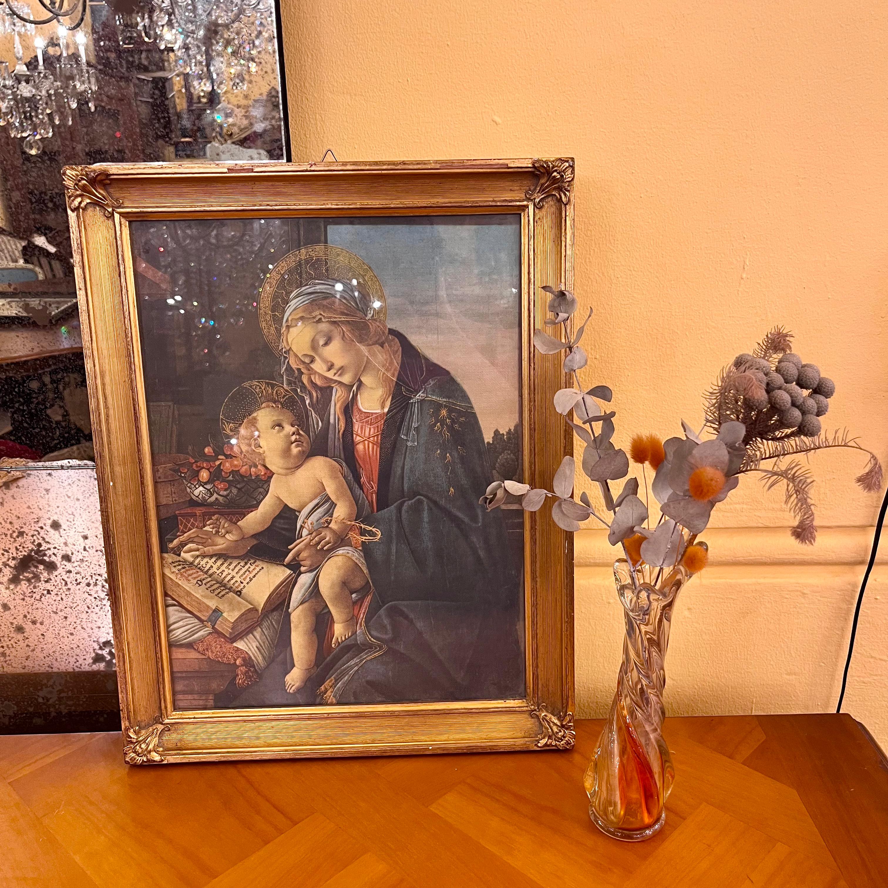 Antique Italian Gilt Frame Painting of Madonna & Baby Jesus - SOLD