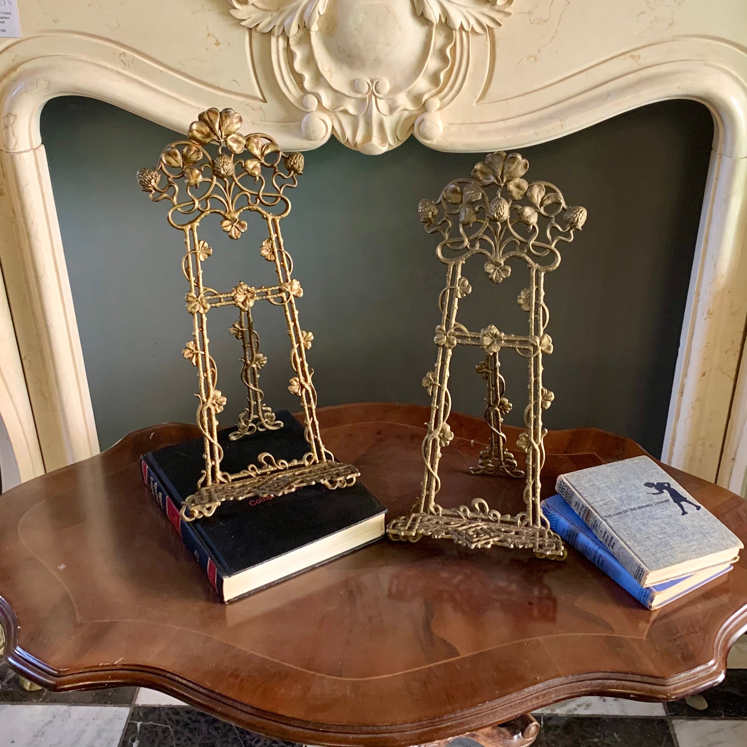 Antique Decorative Cast Iron Book Holders - SOLD