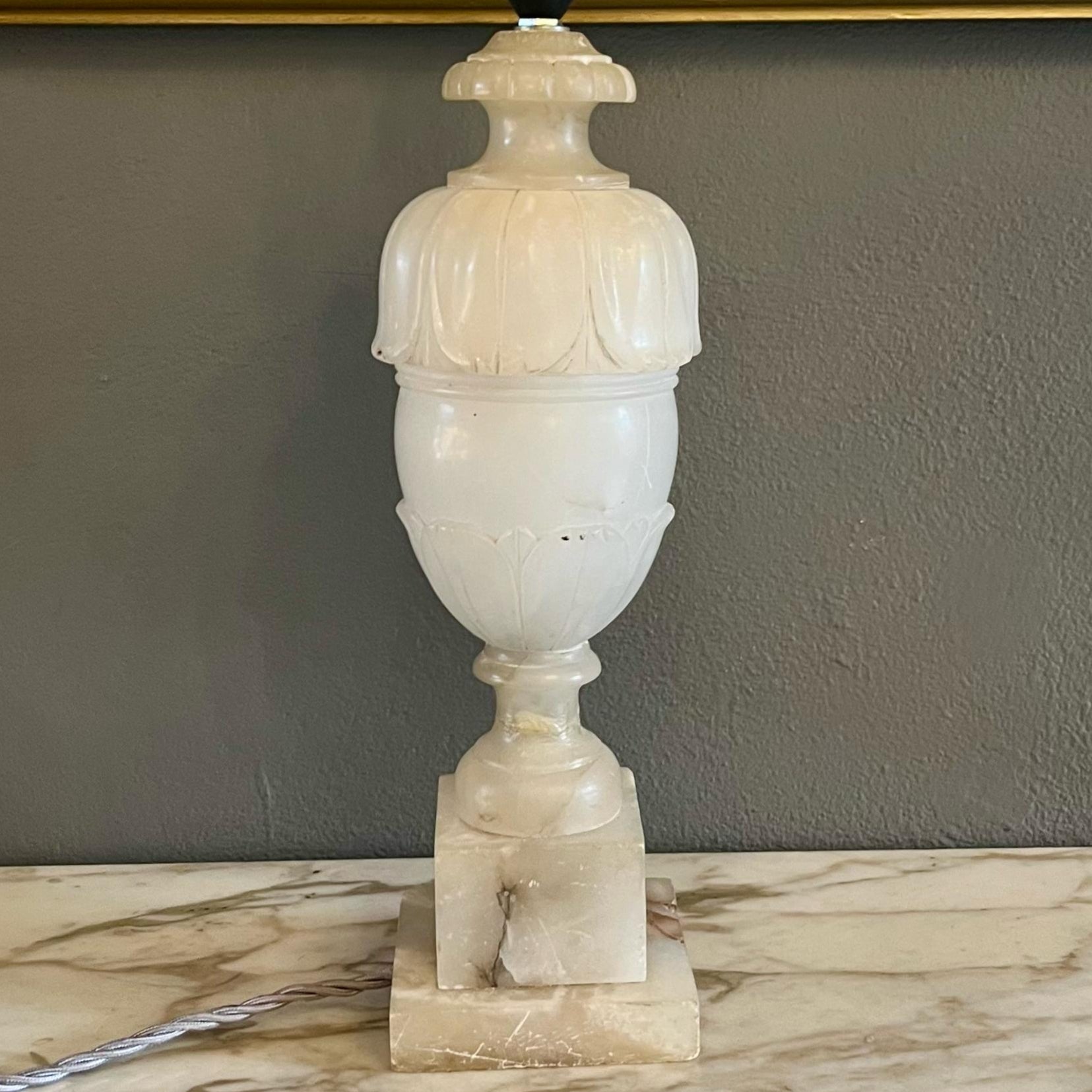 Beautiful Antique Alabaster Table Lamp