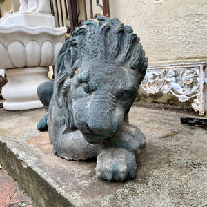 Aged Terracotta Statue of Sleeping Lion