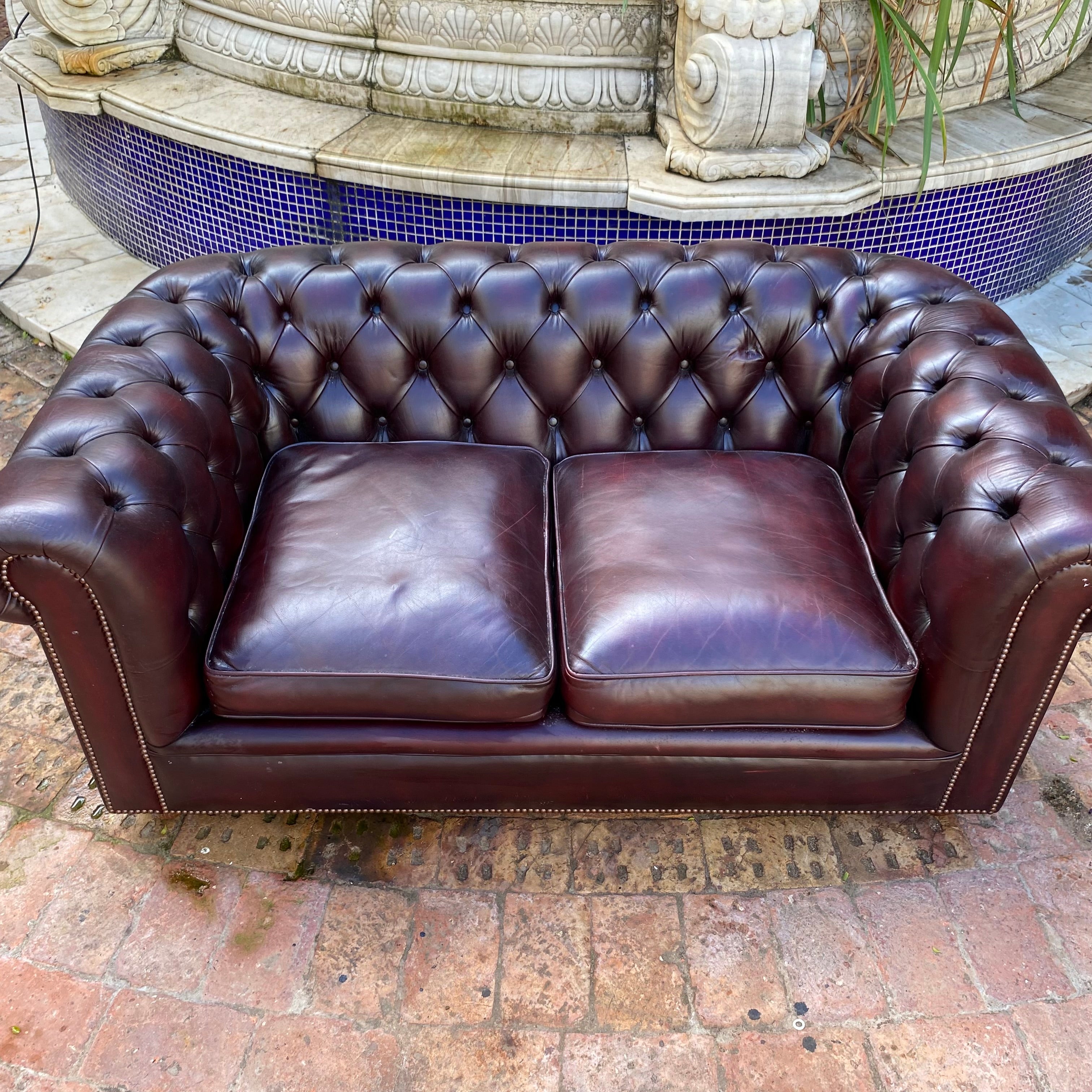 Gorgeous Dark Leather Chesterfield - SOLD