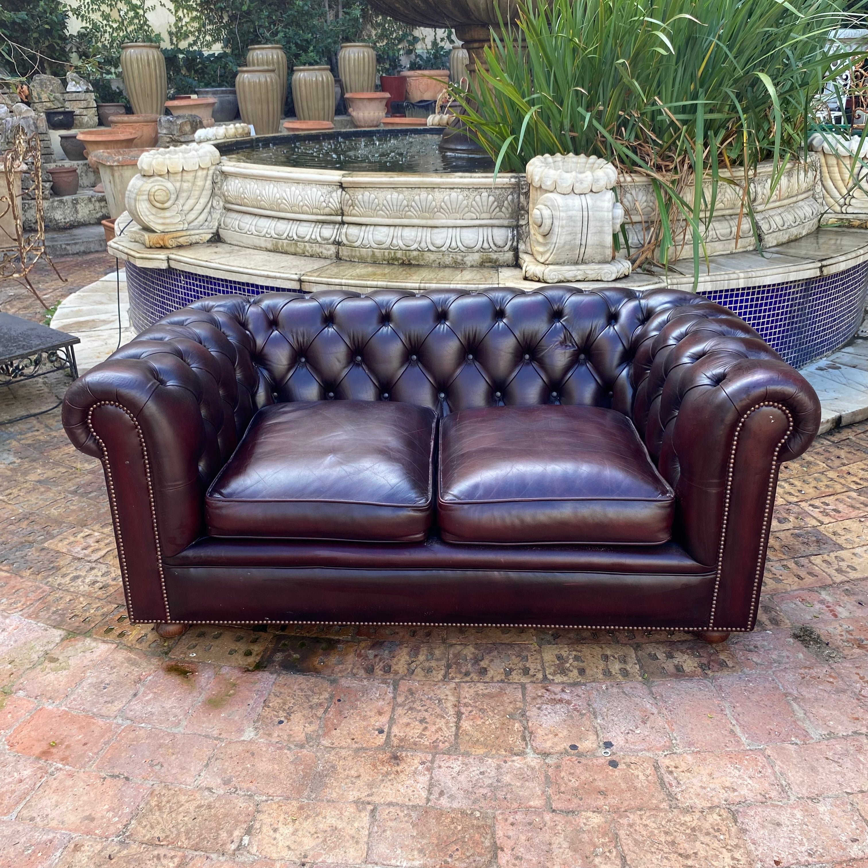 Gorgeous Dark Leather Chesterfield - SOLD